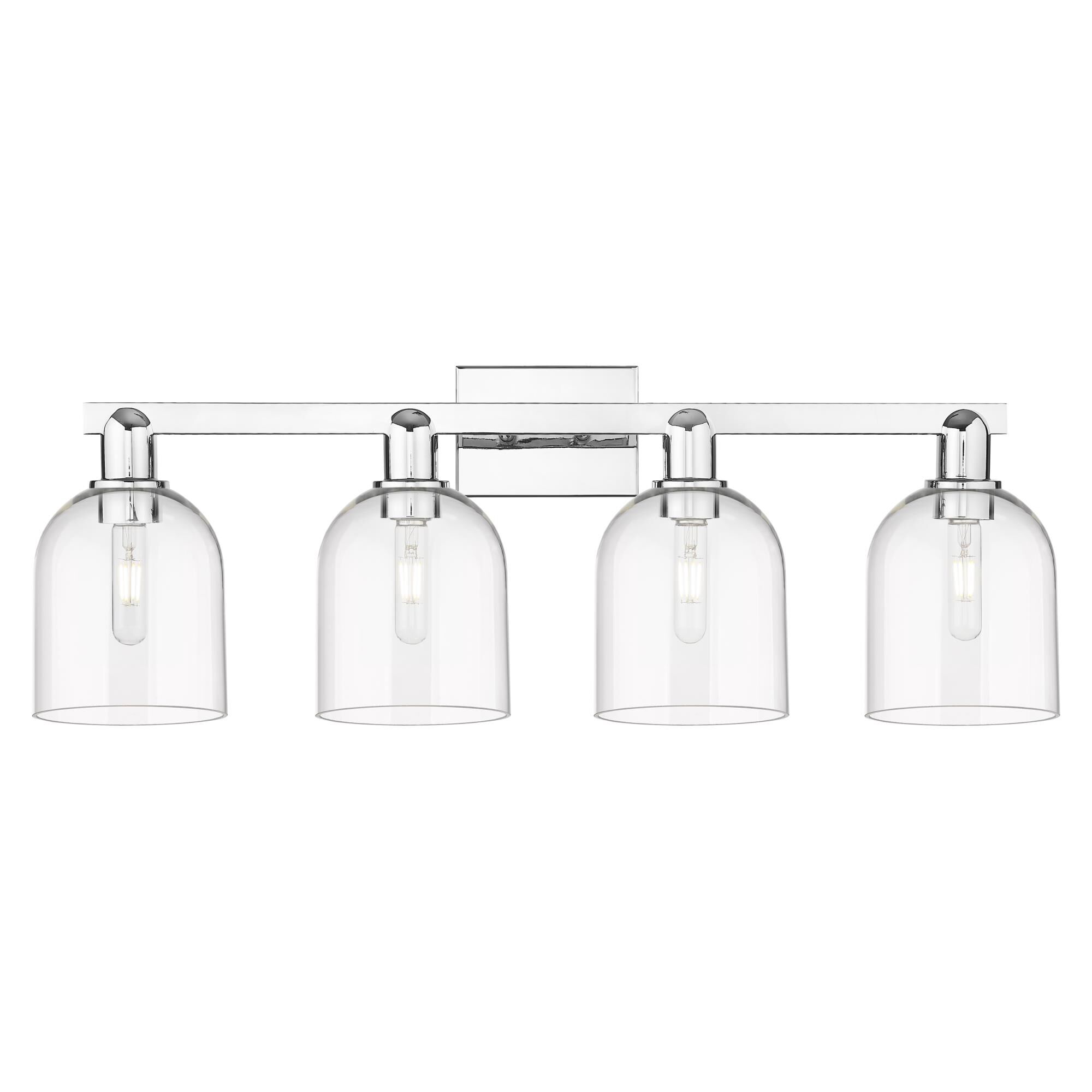 Shown in Polished Chrome finish and Clear glass