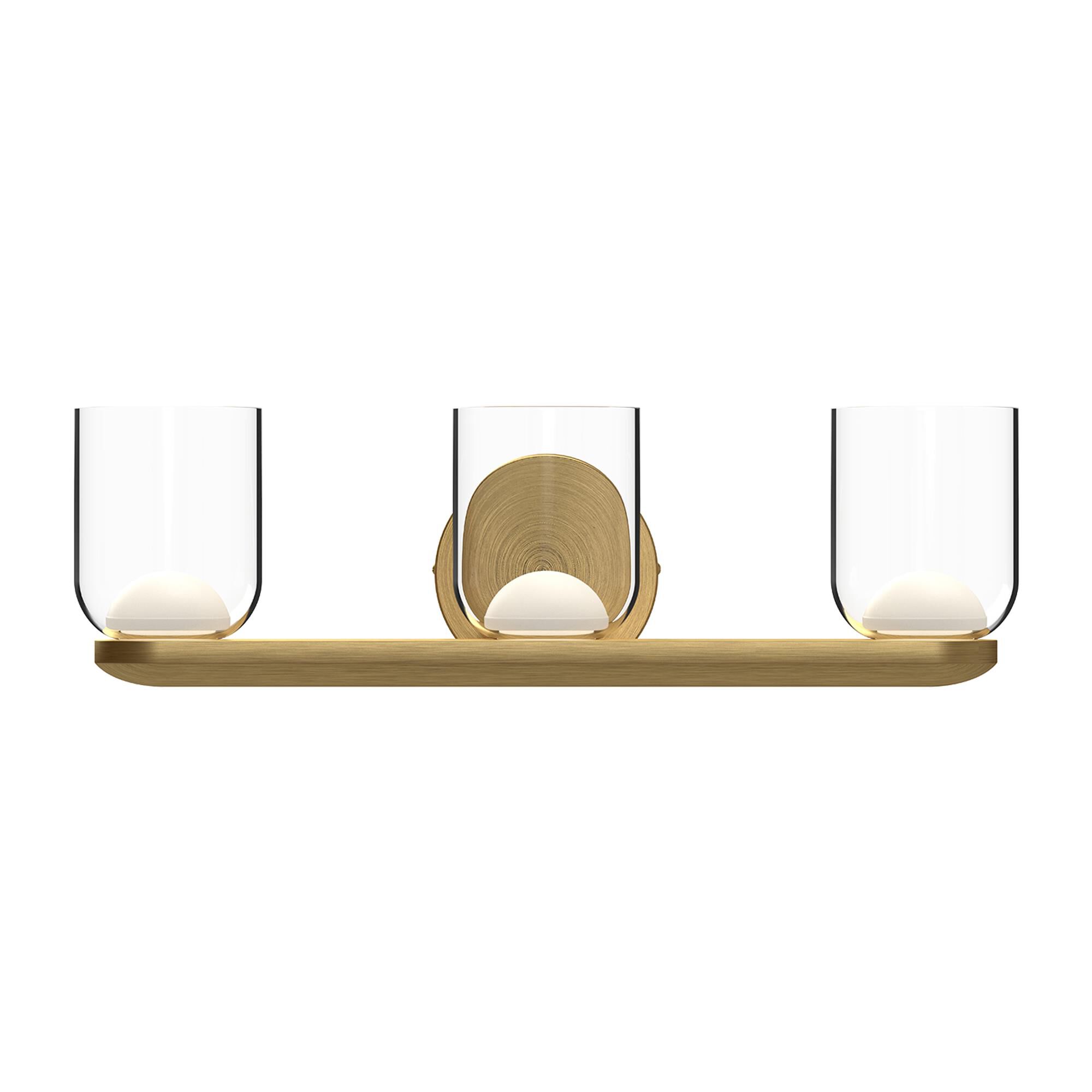 Shown in Brushed Gold/Clear Glass finish