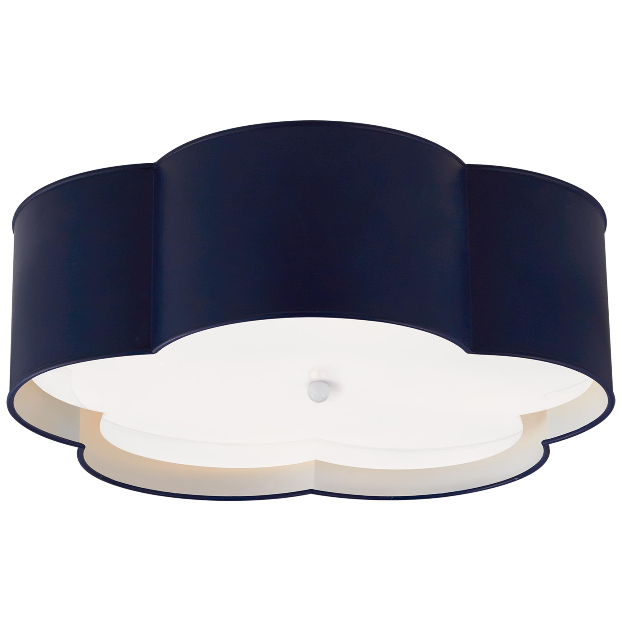 Shown in French Navy and White finish and Frosted Acrylic glass