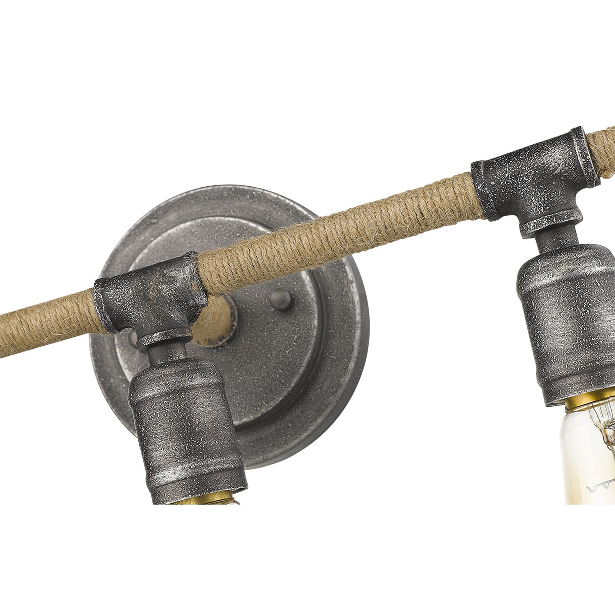 Shown in Antique Gray finish and -- glass and -- shade