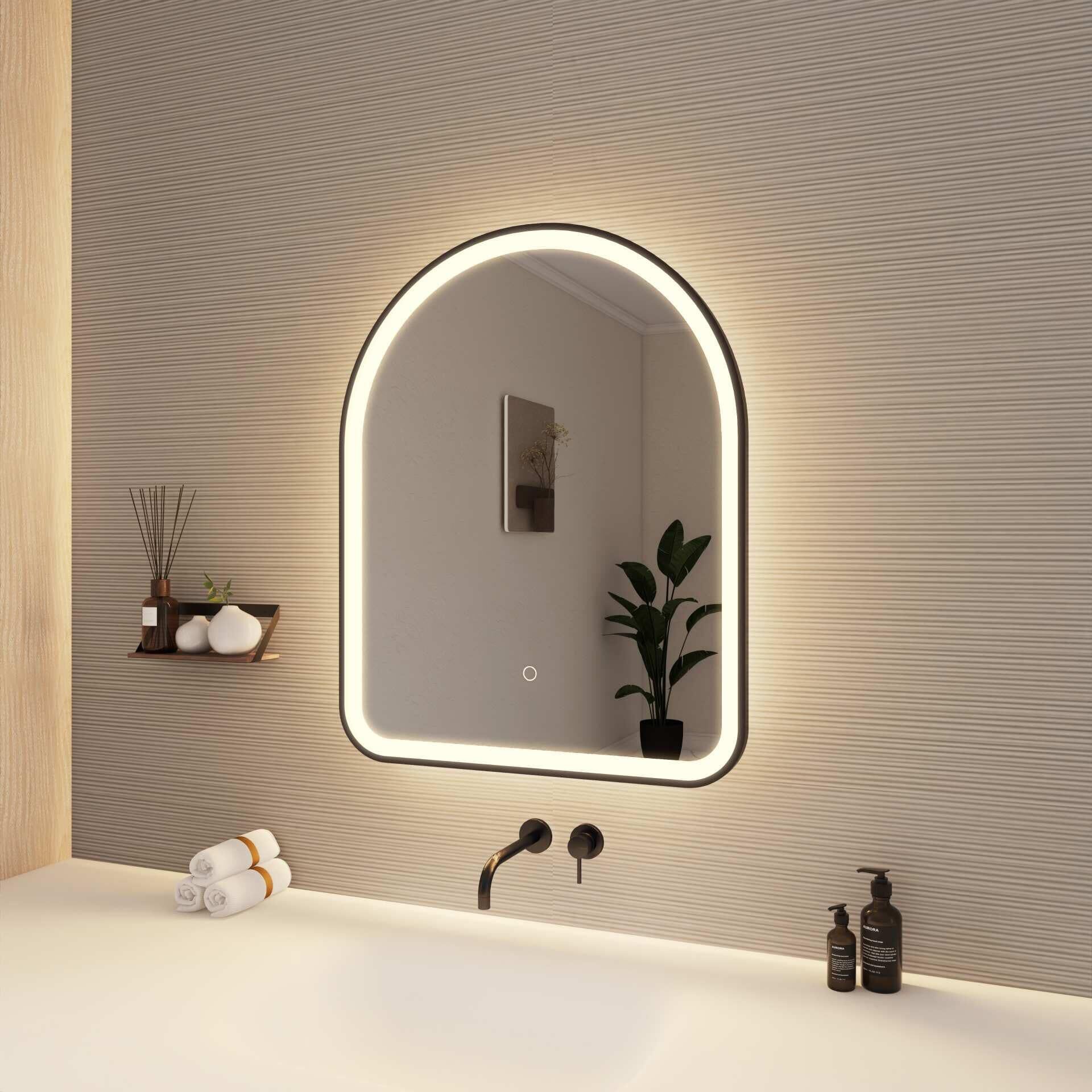 Harmoni 30 Inch Arched LED Lighted Mirror by Elegant Decor