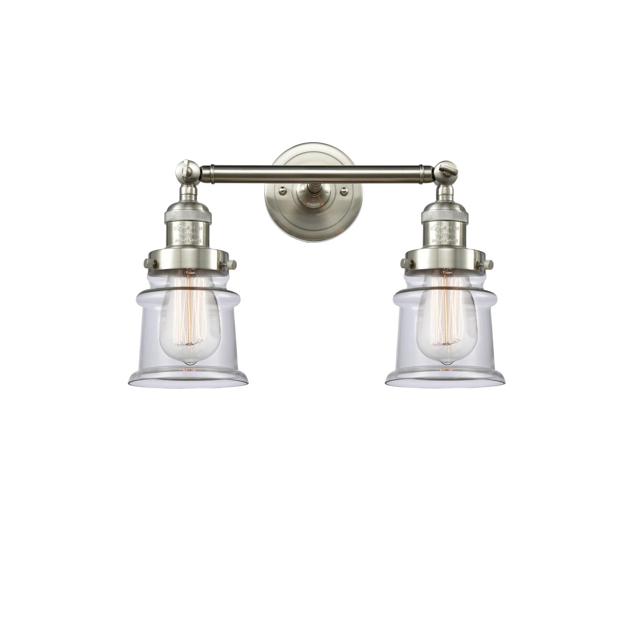 Shown in Brushed Satin Nickel finish and Clear glass