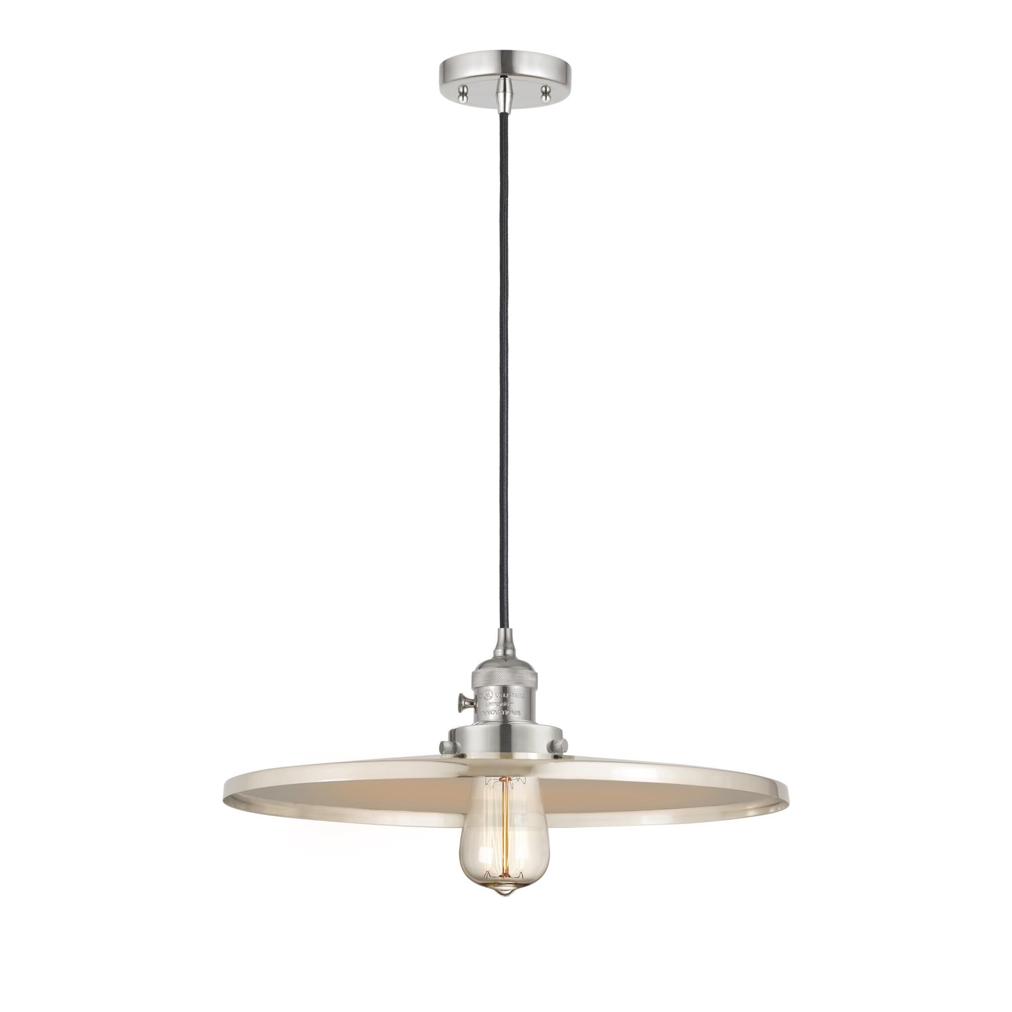 Shown in Polished Nickel finish and Polished Nickel shade