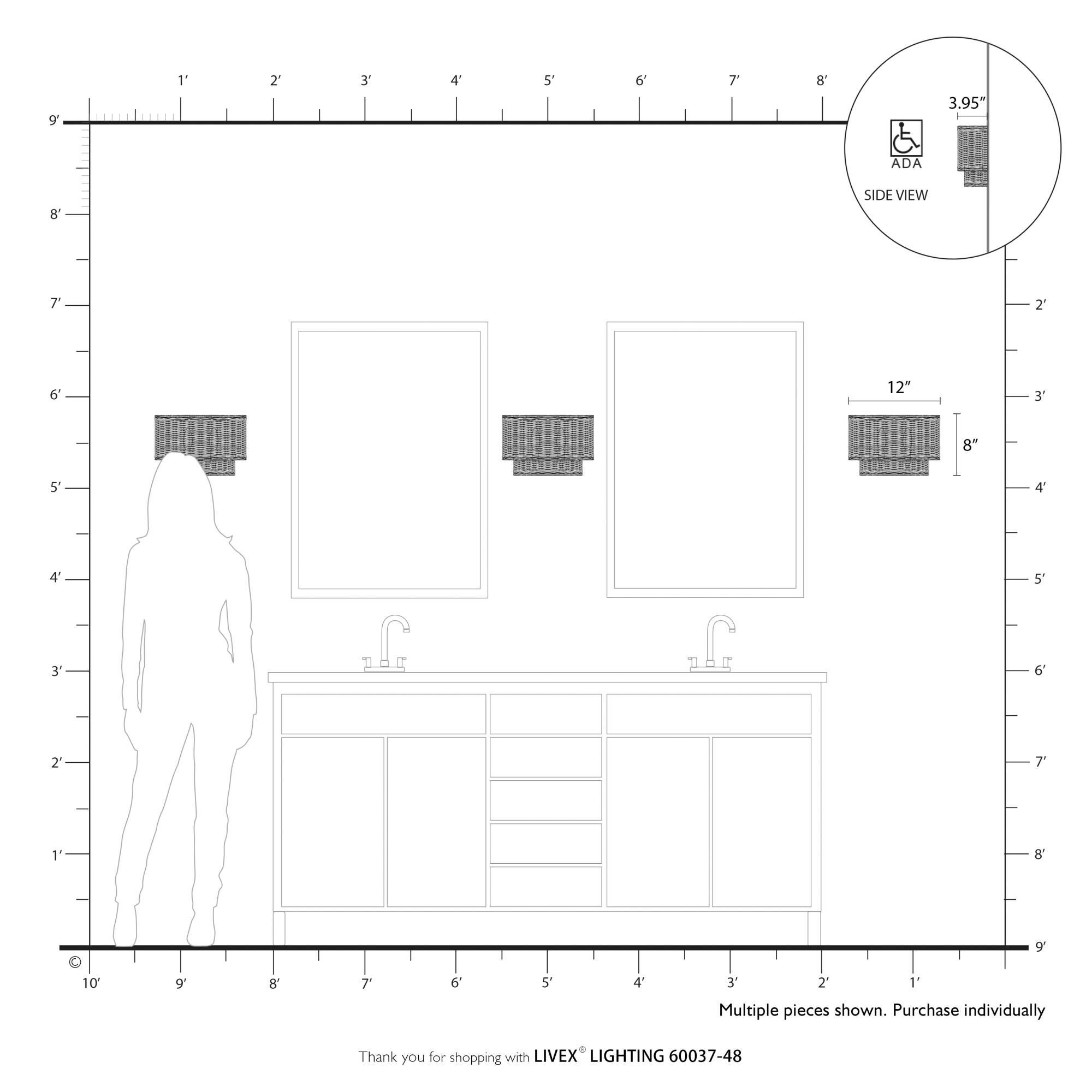 Weavington 8 Inch Wall Sconce by Livex Lighting
