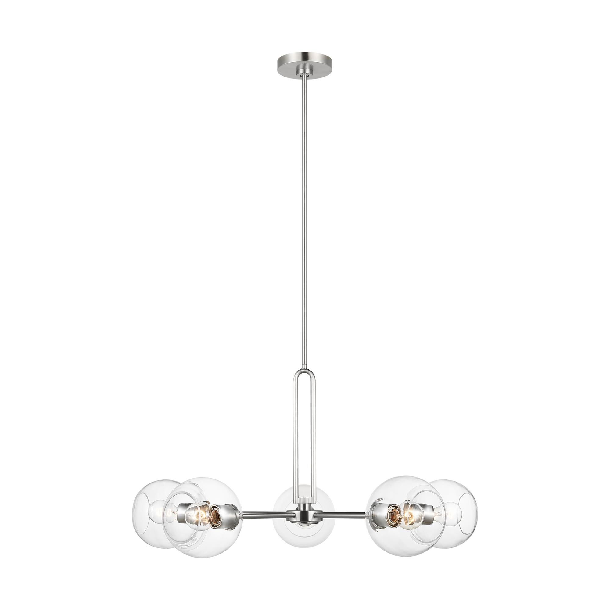 Shown in Brushed Nickel Silver finish and Clear glass and Clear Glass s shade
