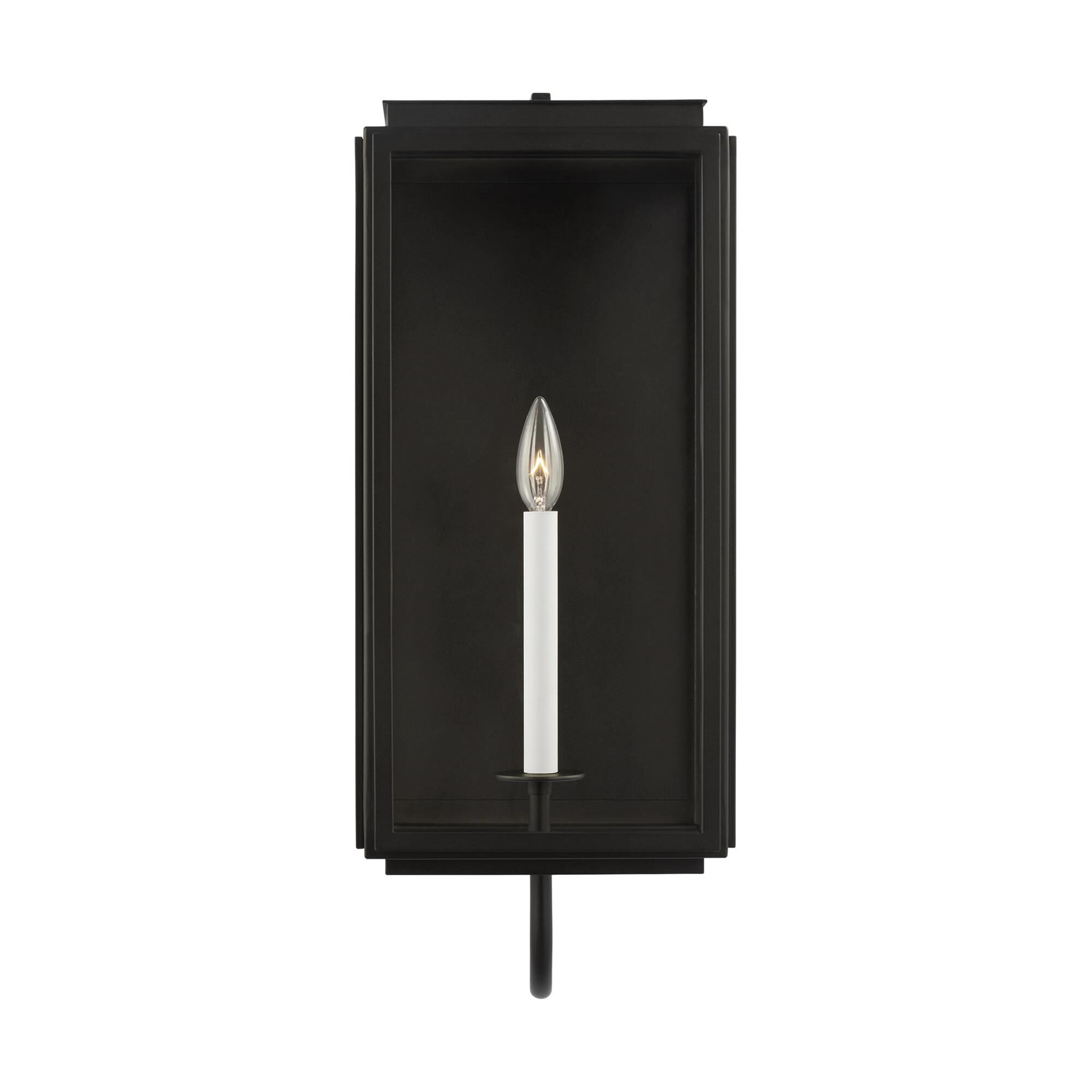 Shown in Textured Black finish and Clear Glass Panels shade