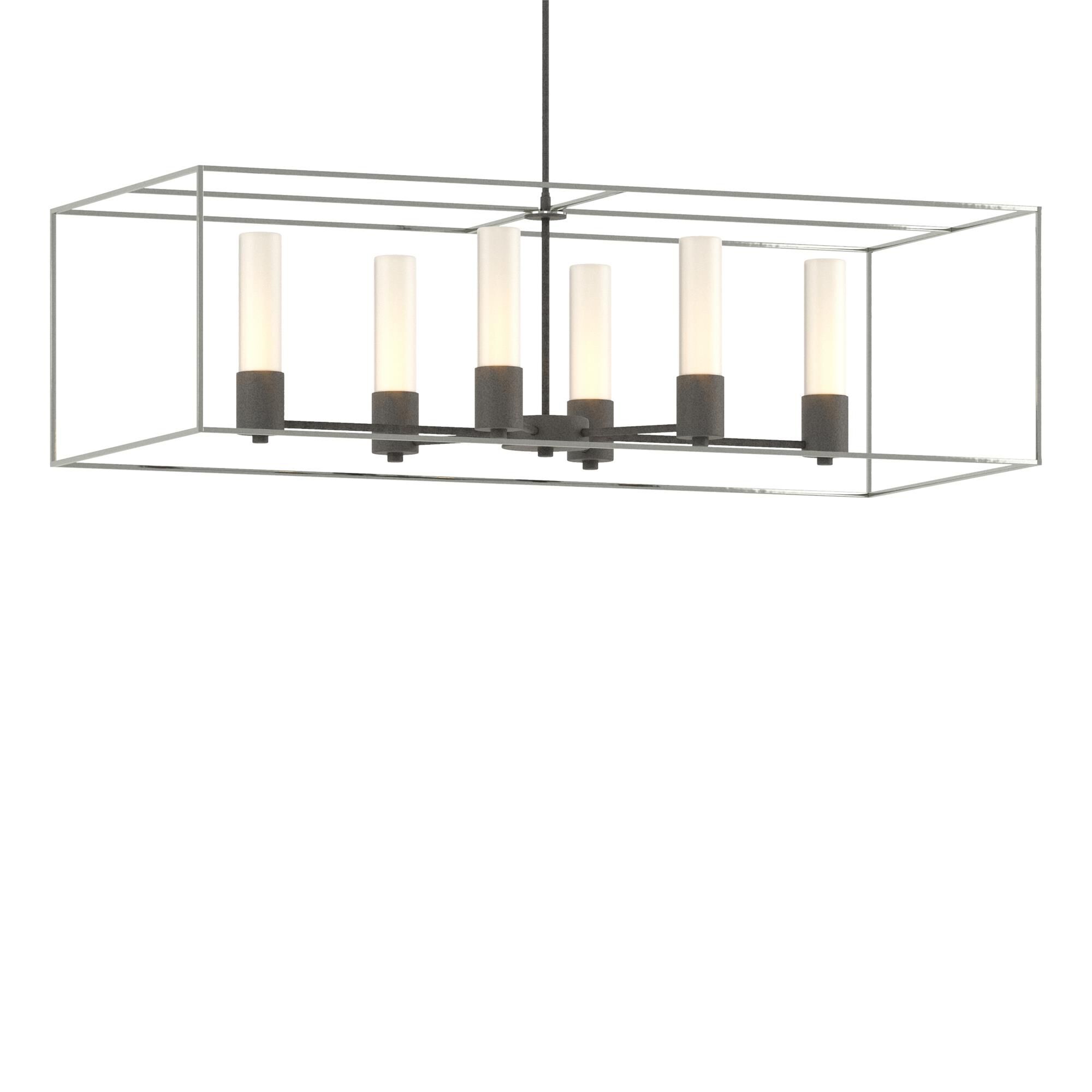 Shown in Natural Iron finish and Opal glass and Sterling accent