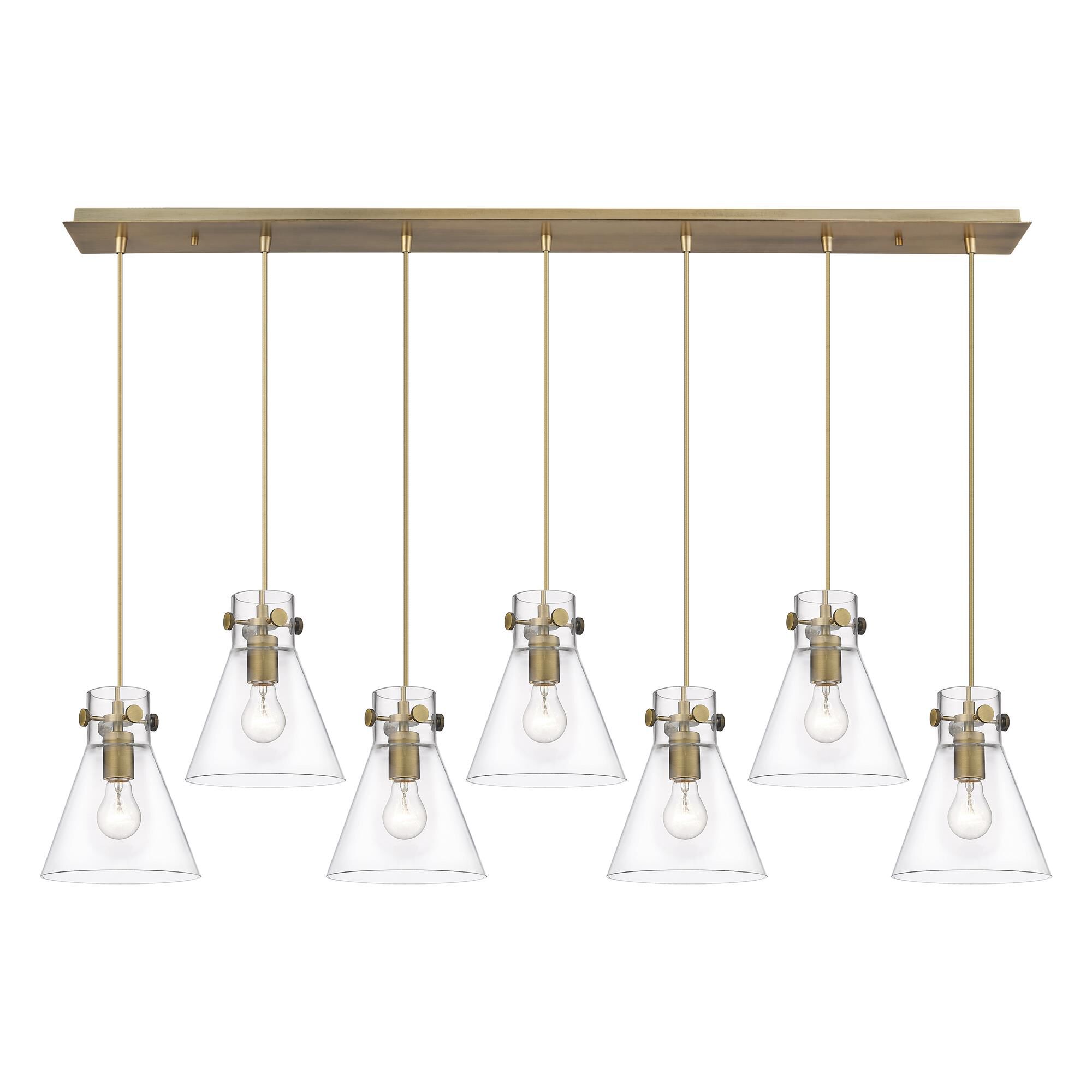 Shown in Brushed Brass finish and Clear glass and Clear Glass shade