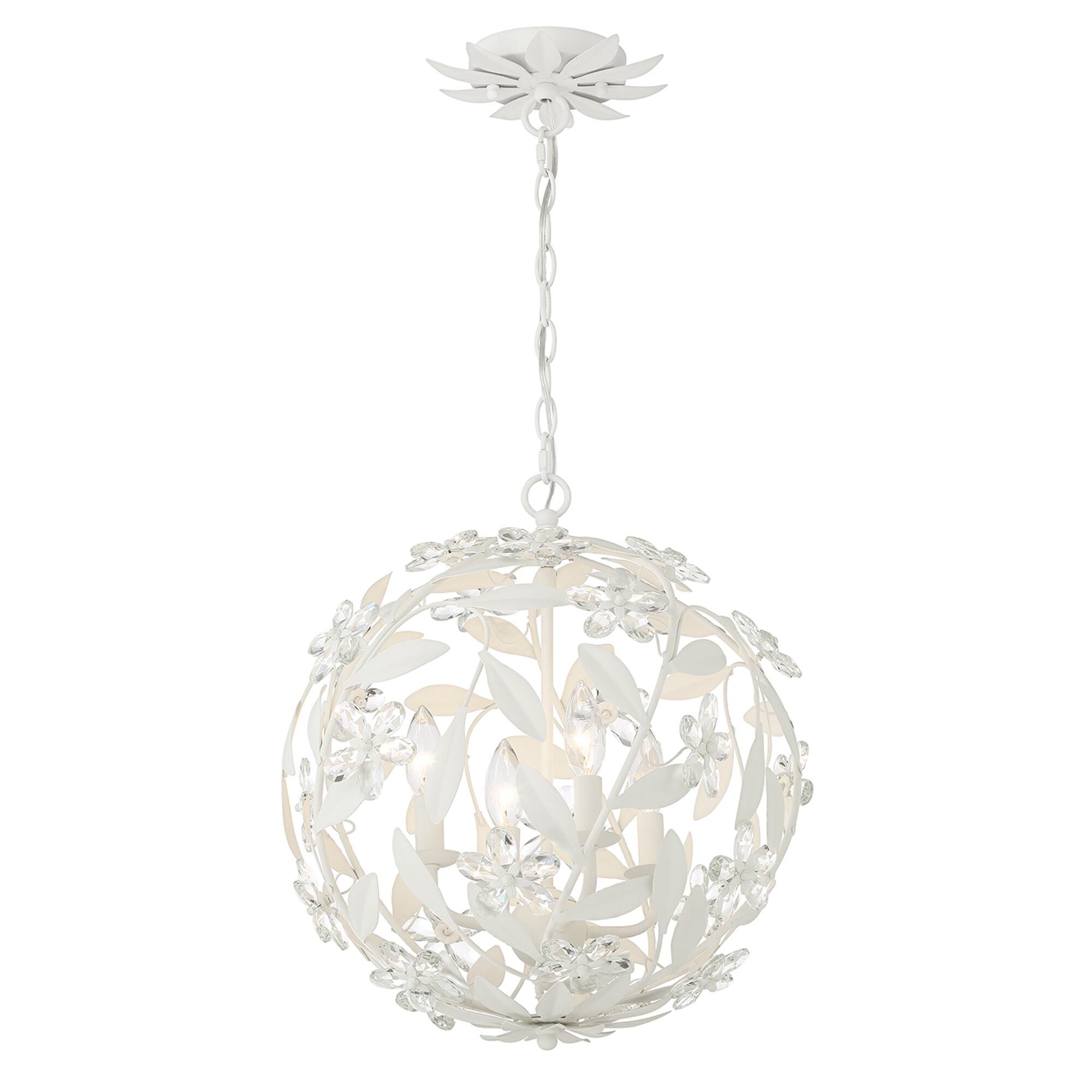 Shown in Matte White finish and Hand Cut crystal