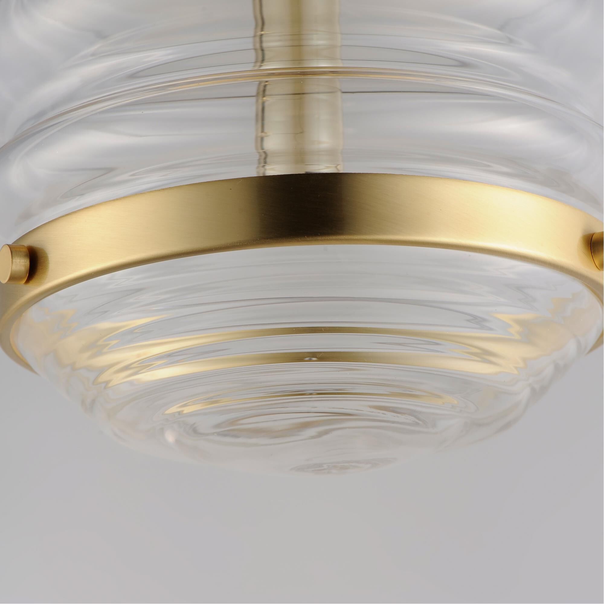 Shown in Satin Brass finish and Clear glass
