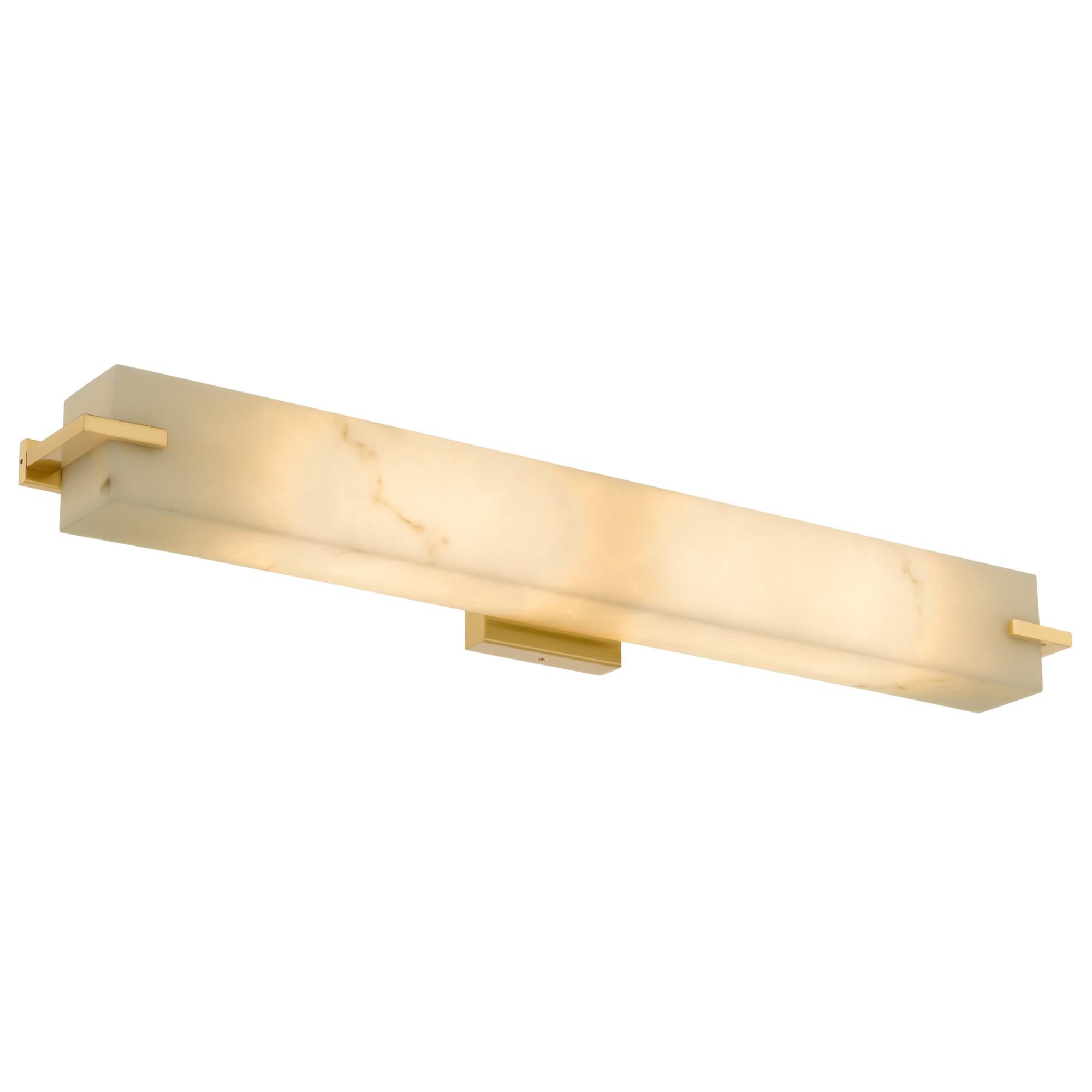 Shown in Brushed Gold finish and Alabaster Resin shade