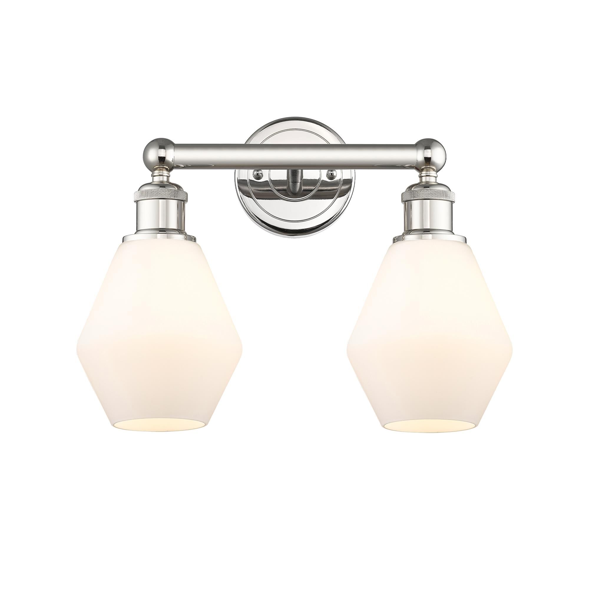 Shown in Polished Nickel finish and Cased Matte White glass