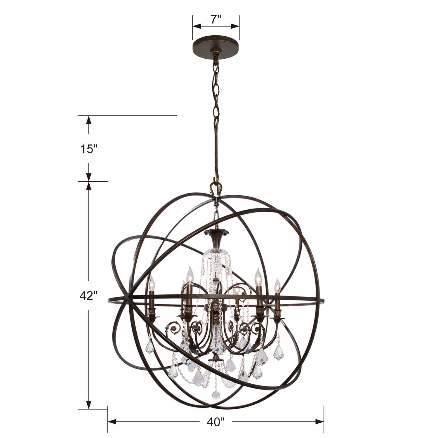 Solaris 40 Inch 6 Light Chandelier by Crystorama
