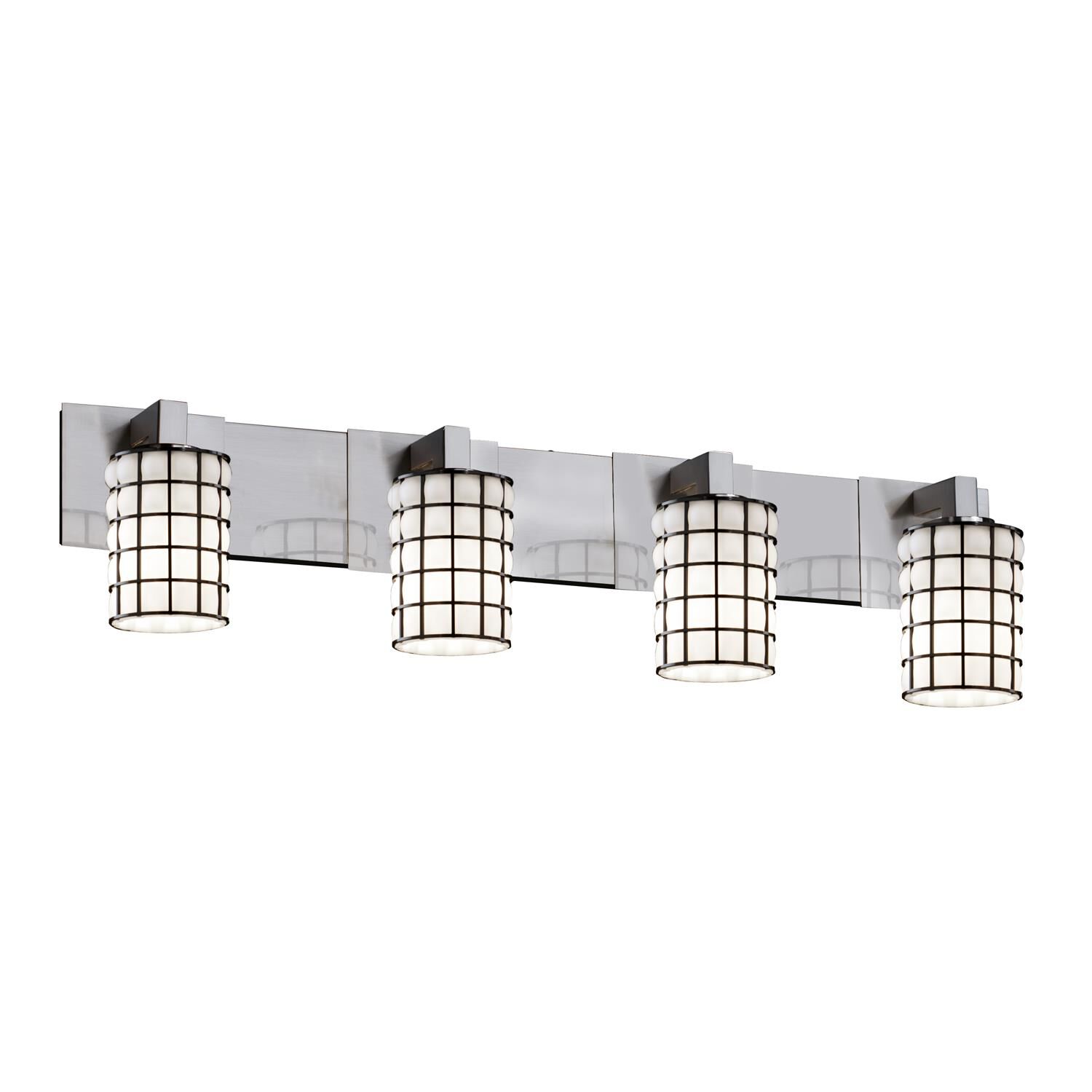 Wire Glass 35 Inch 4 Light Bath Vanity Light by Justice Design Group