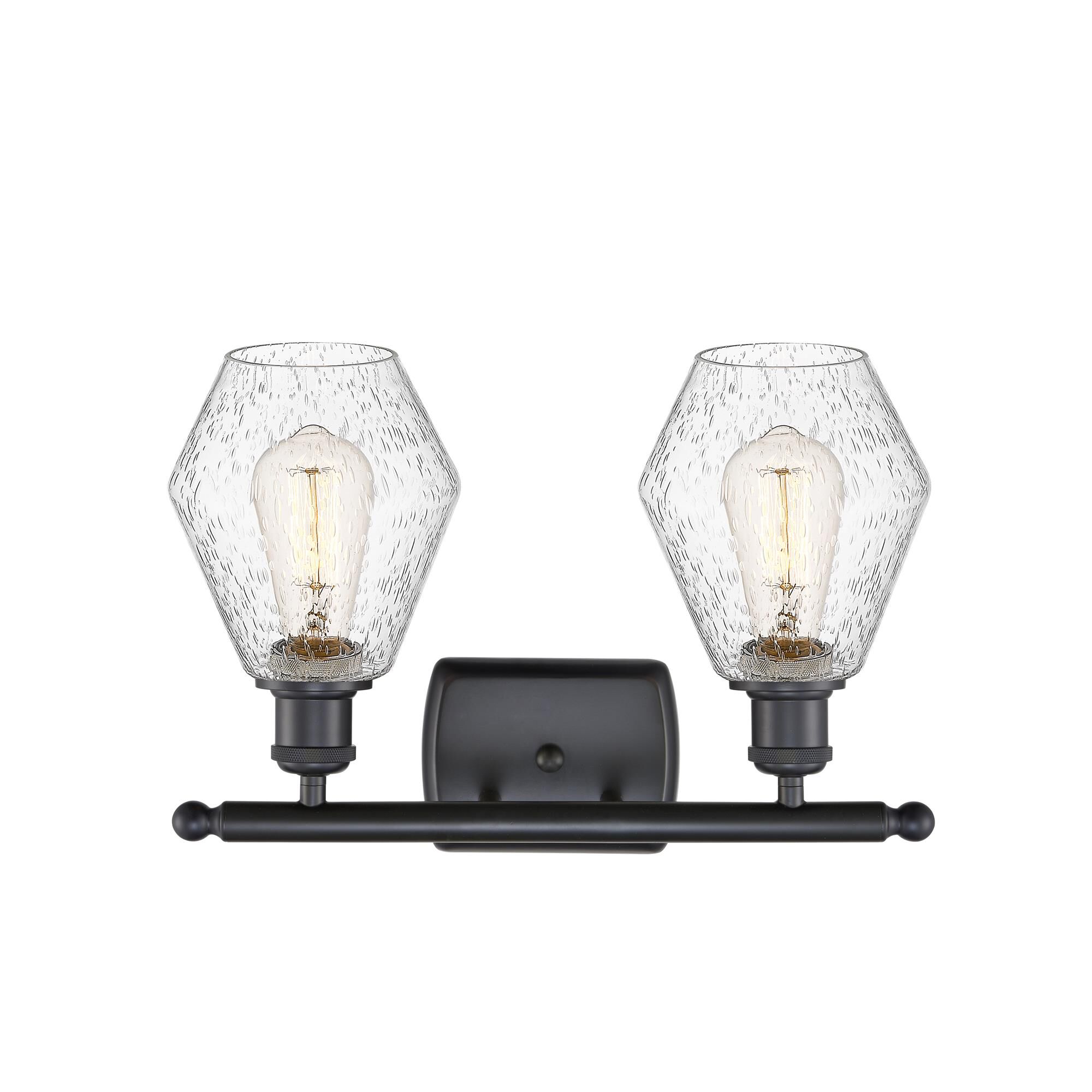 Shown in Matte Black  finish and Seedy glass