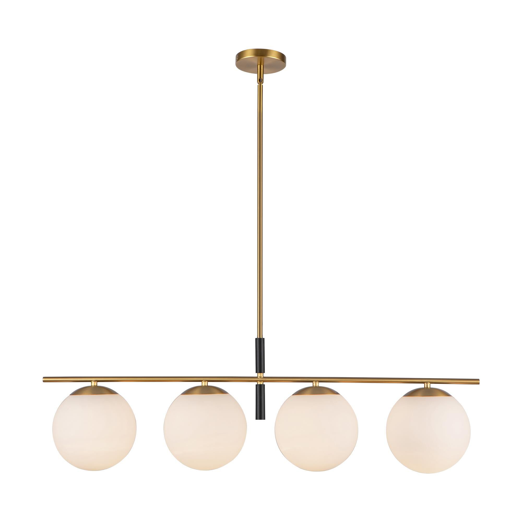Shown in Brushed Gold finish and Opal glass