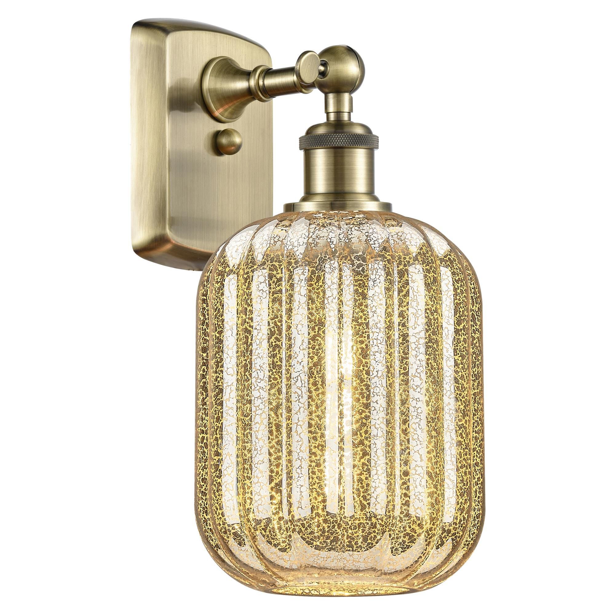 Shown in Antique Brass finish and Mercury glass