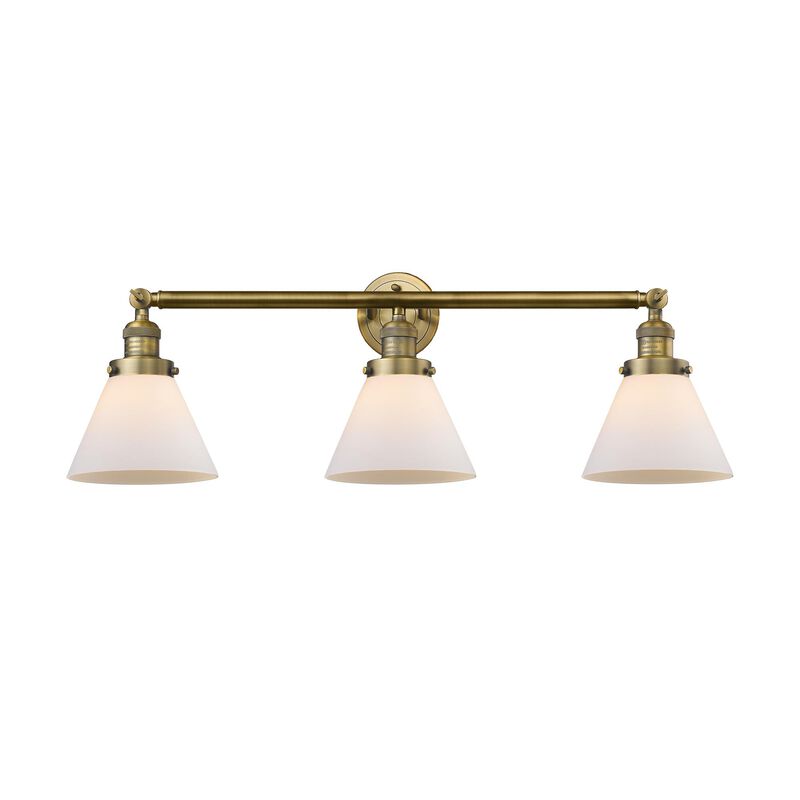 Bruno Marashlian Large Cone 32 Inch 3 Light Bath Vanity Light by Innovations Lighting