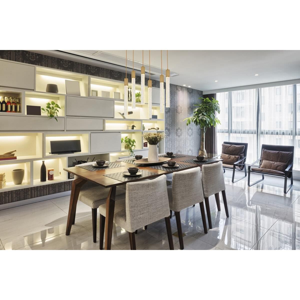 Weston 32 Inch 6 Light LED Linear Suspension Light by Elegant Lighting