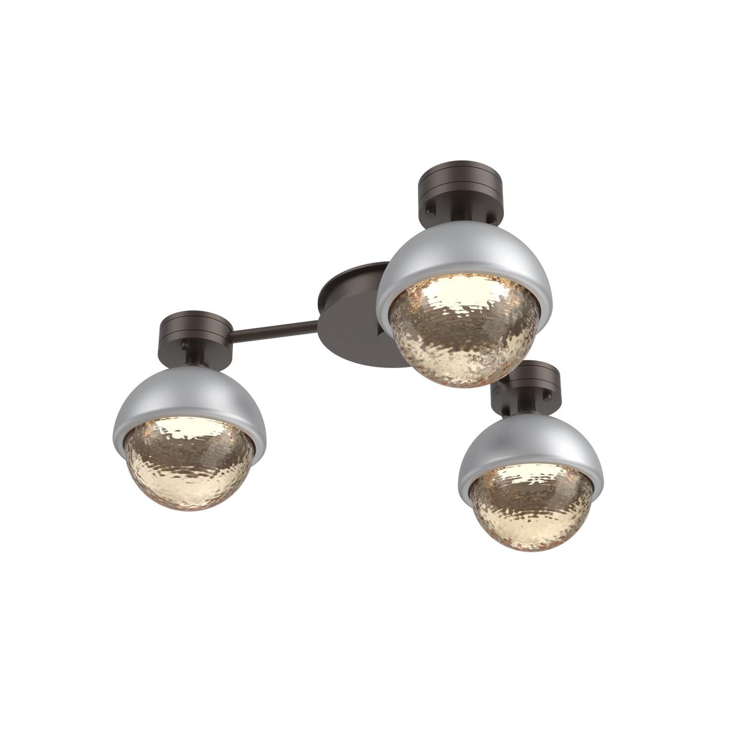 Shown in Flat Bronze finish and Amber glass and Classic Silver accent