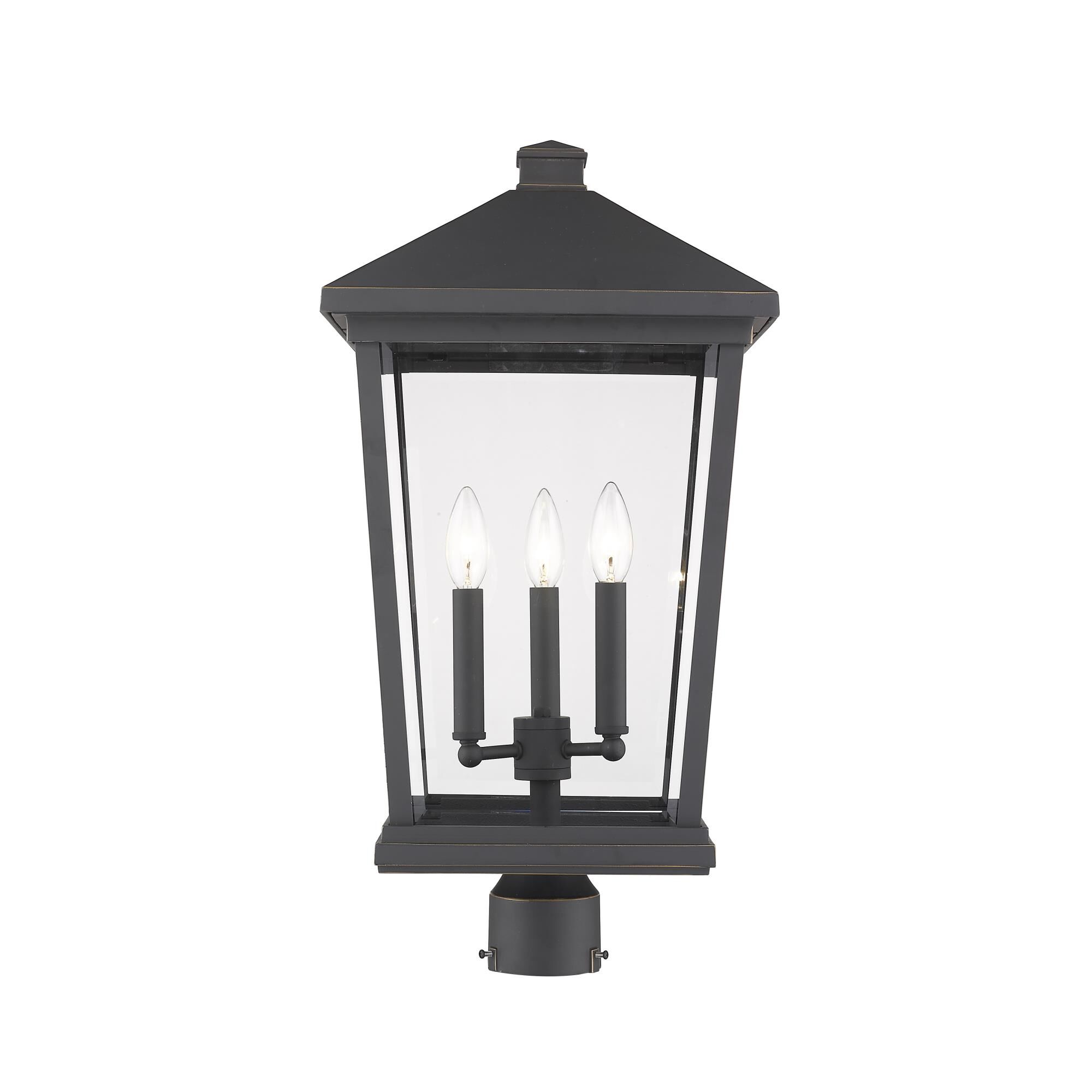 Beacon 23 Inch Tall 3 Light Outdoor Post Lamp by Z-Lite