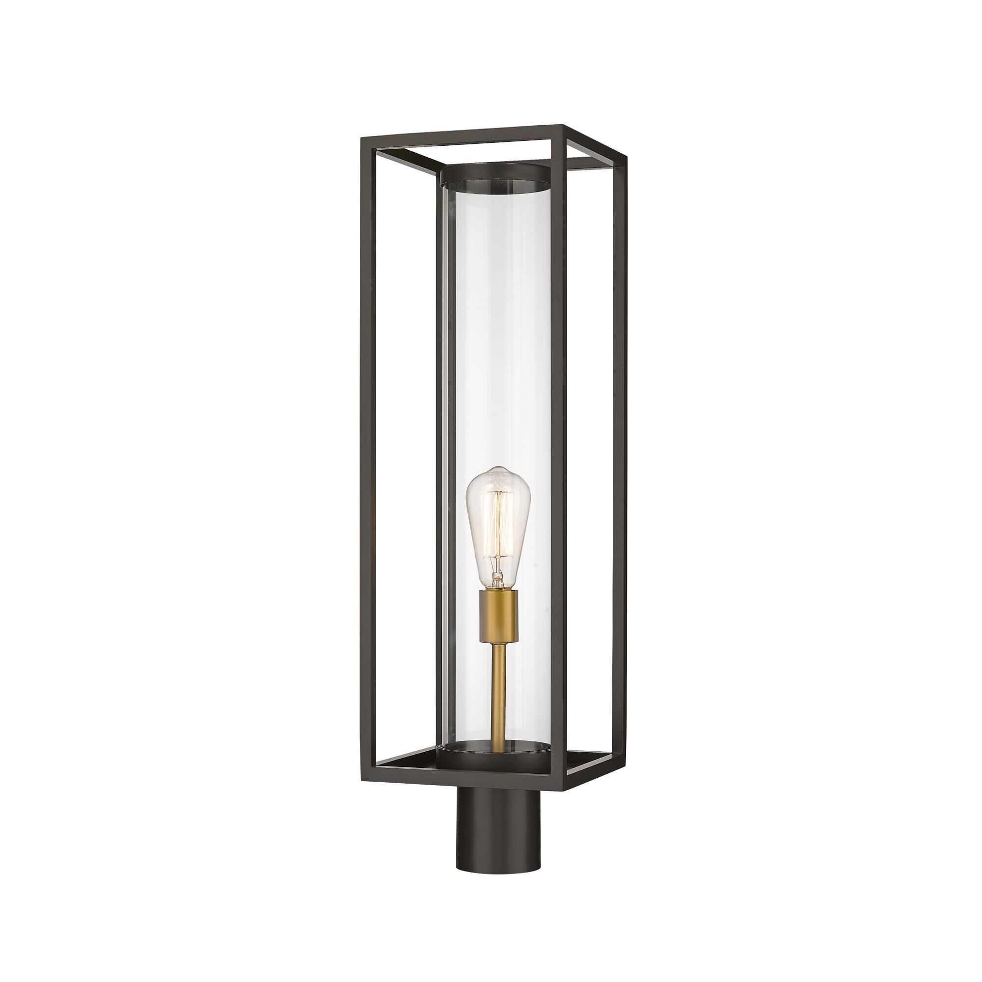 Shown in Deep Bronze + Outdoor Brass finish and Glass shade