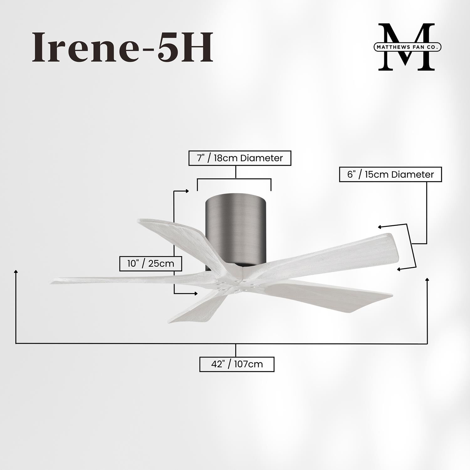 Irene 42 Inch Flush Mount Fan by Matthews Fan Company