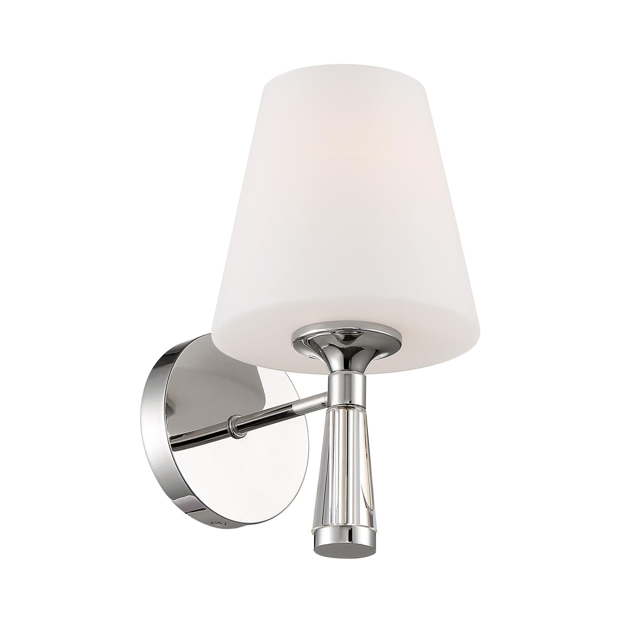 Shown in Polished Nickel finish and Glass glass and White shade