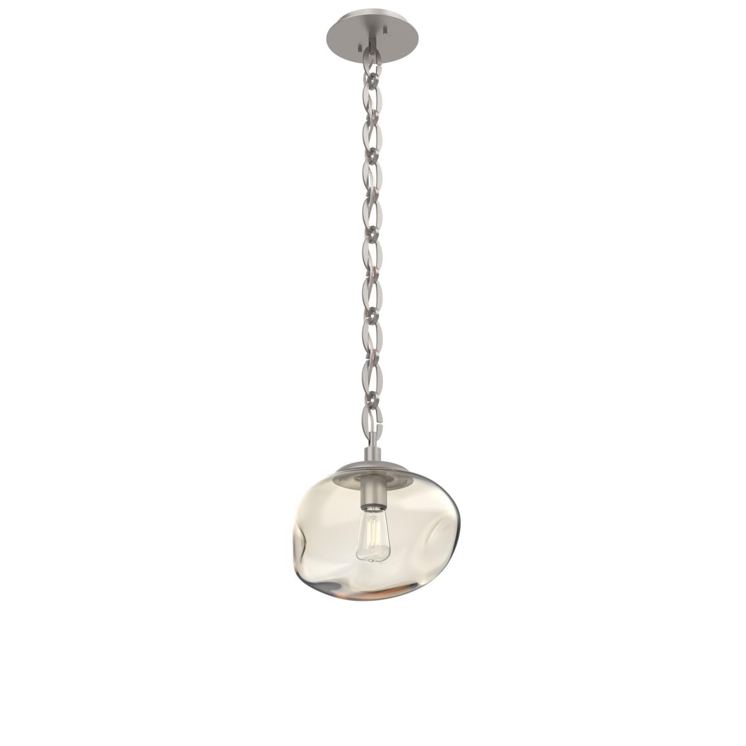 Shown in Beige Silver finish and Amber glass