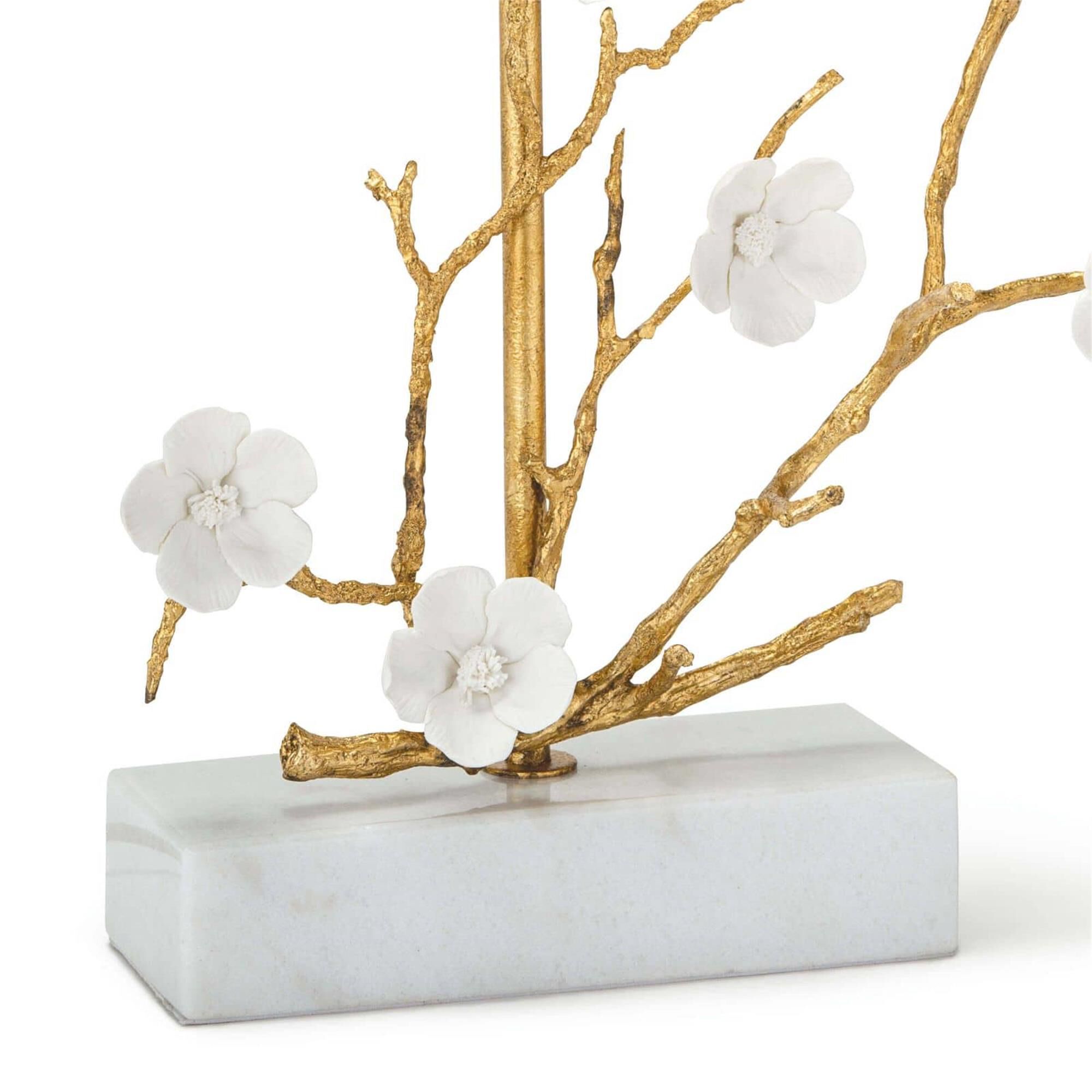 Shown in Gold finish and Linen shade