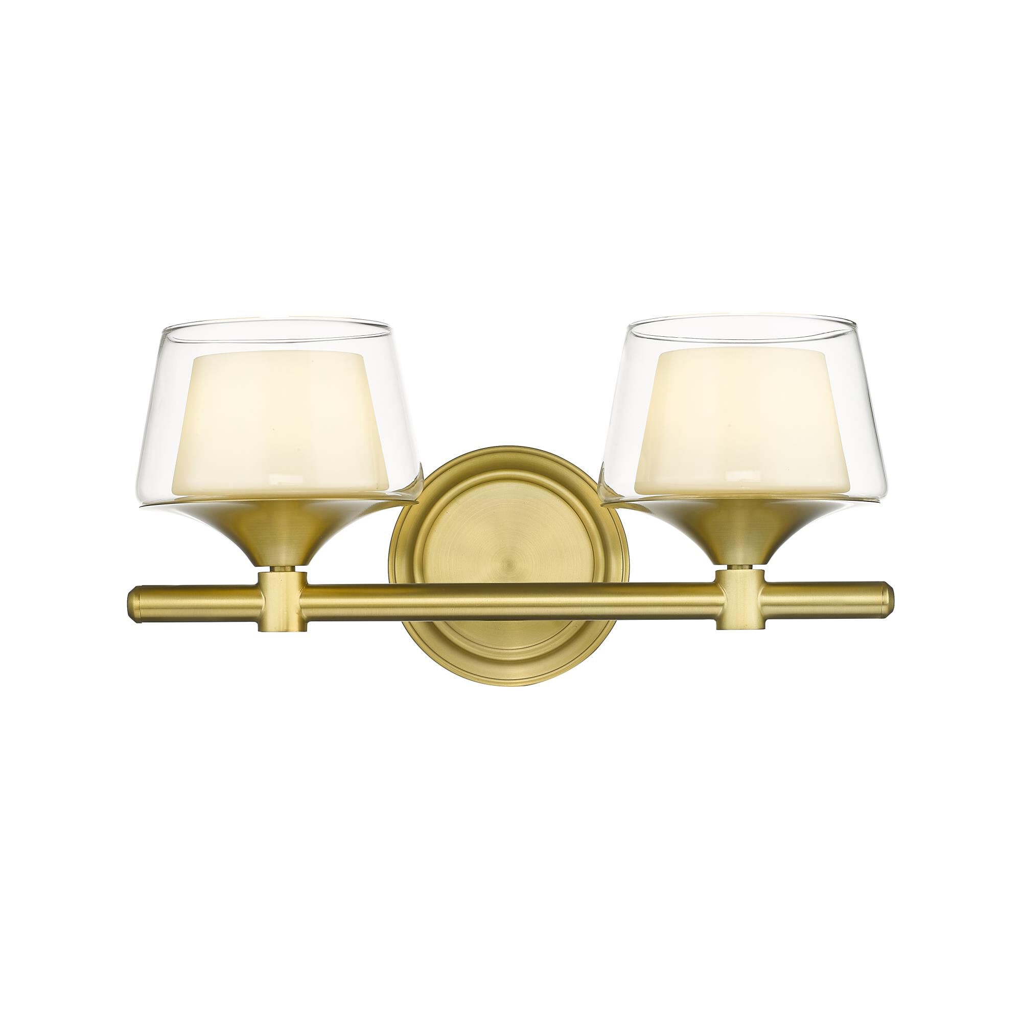 Shown in Satin Gold finish and Frosted Laguna glass