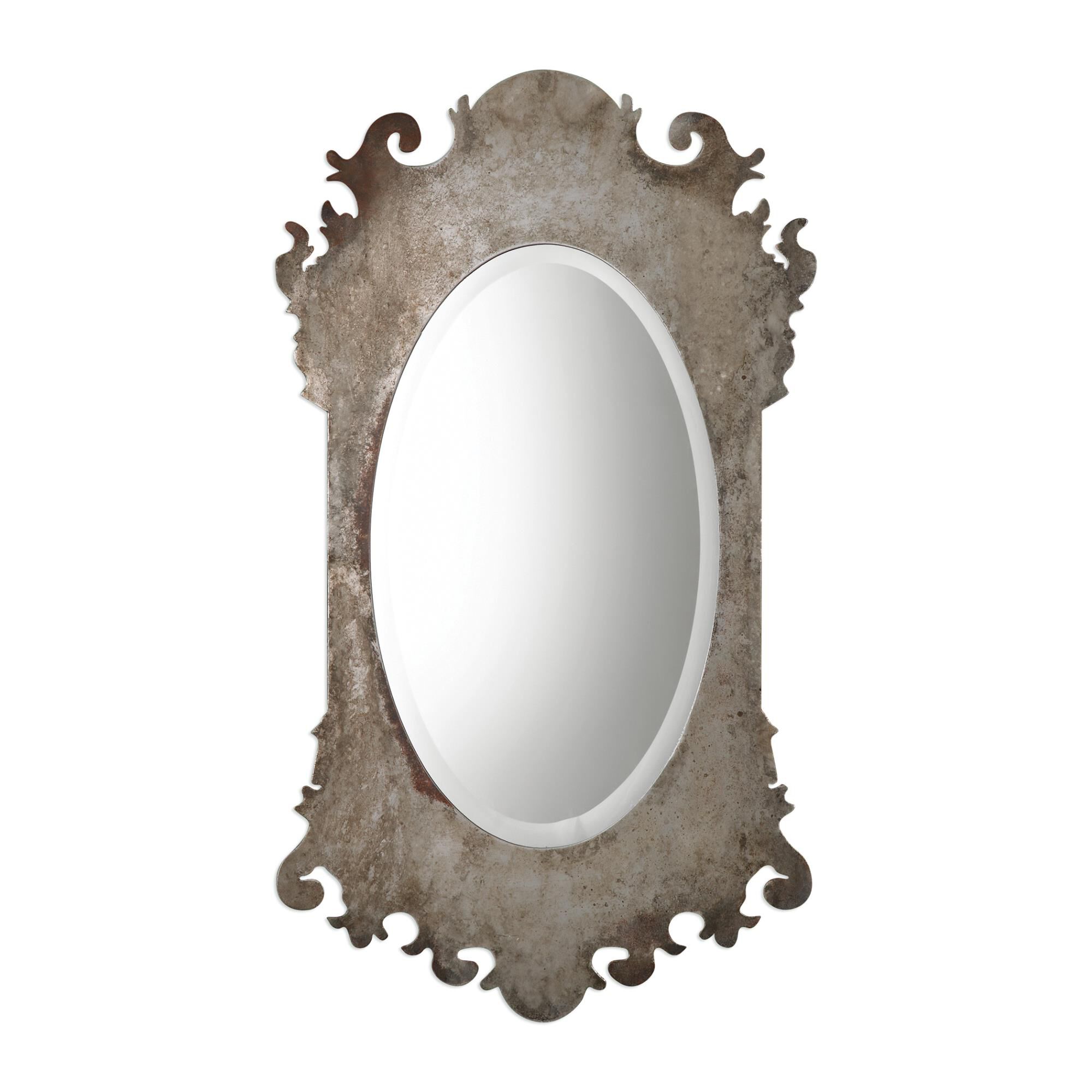 Uttermost Vitravo Oxidized Silver Oval Mirror Decorative Mirrors by Uttermost