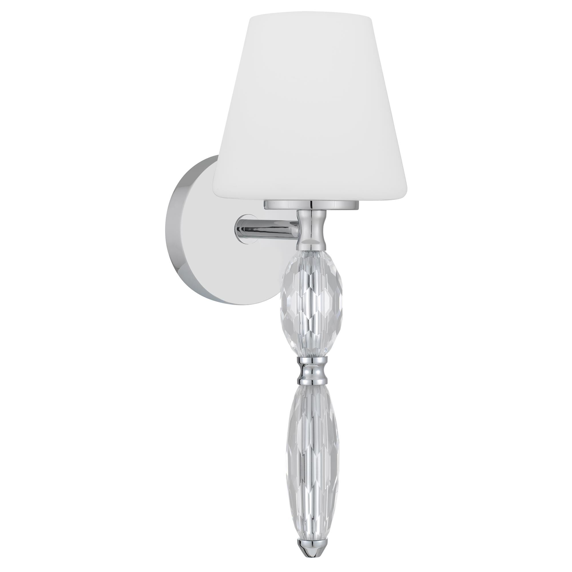 Shown in Polished Chrome finish and Opal Etched Glass shade