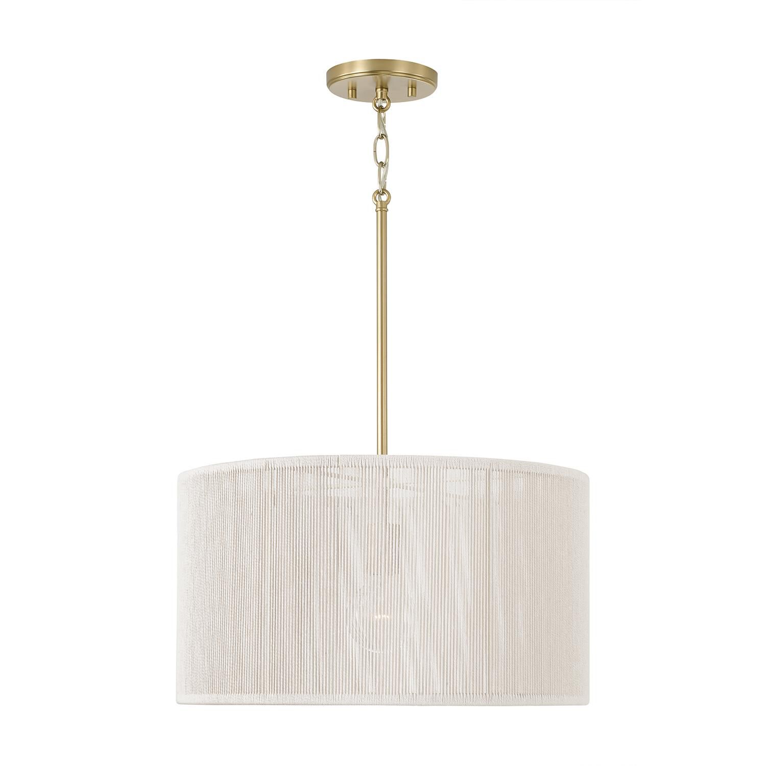 Shown in Matte Brass finish and Bleached Natural Rope shade