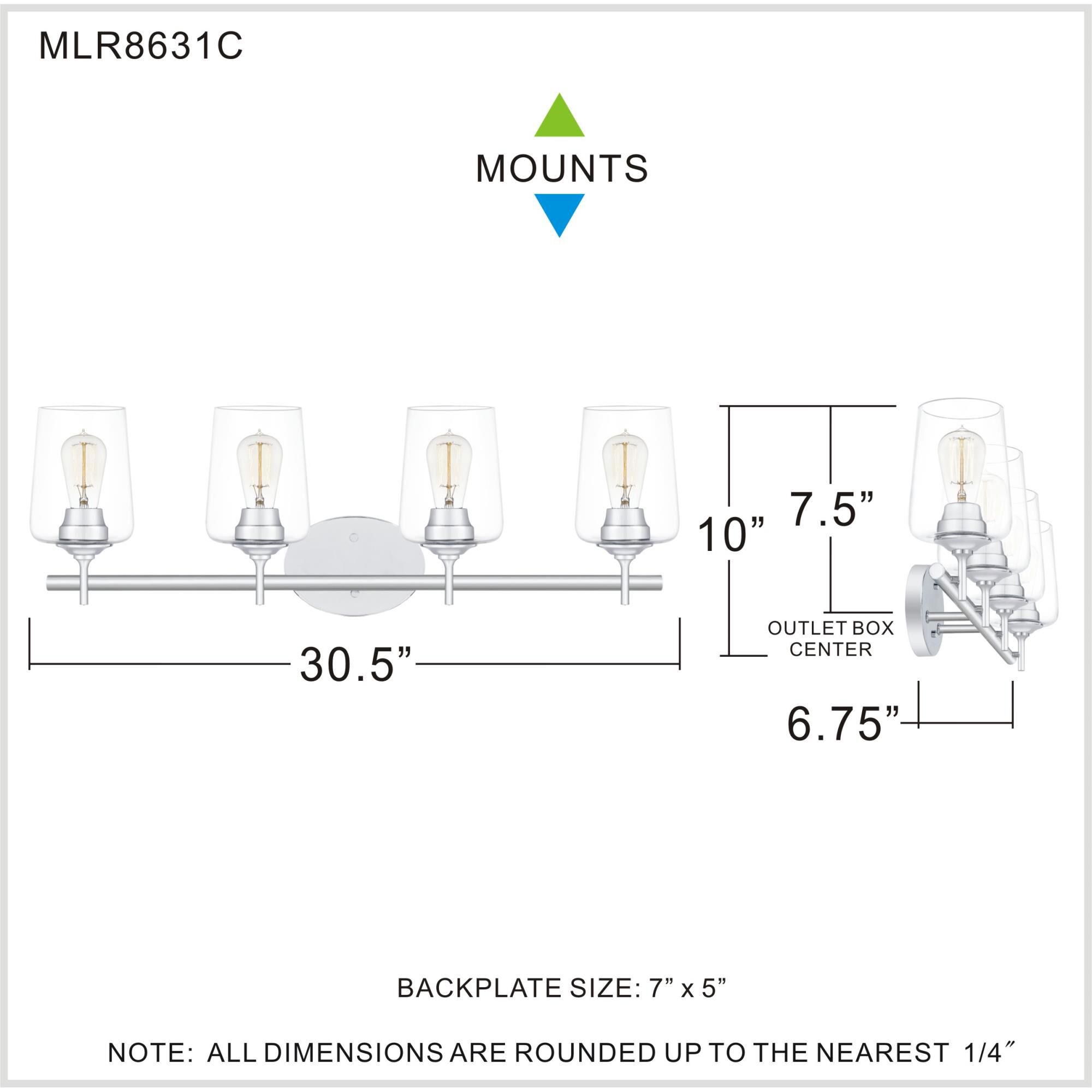 Miller 30 Inch 4 Light Bath Vanity Light by Quoizel