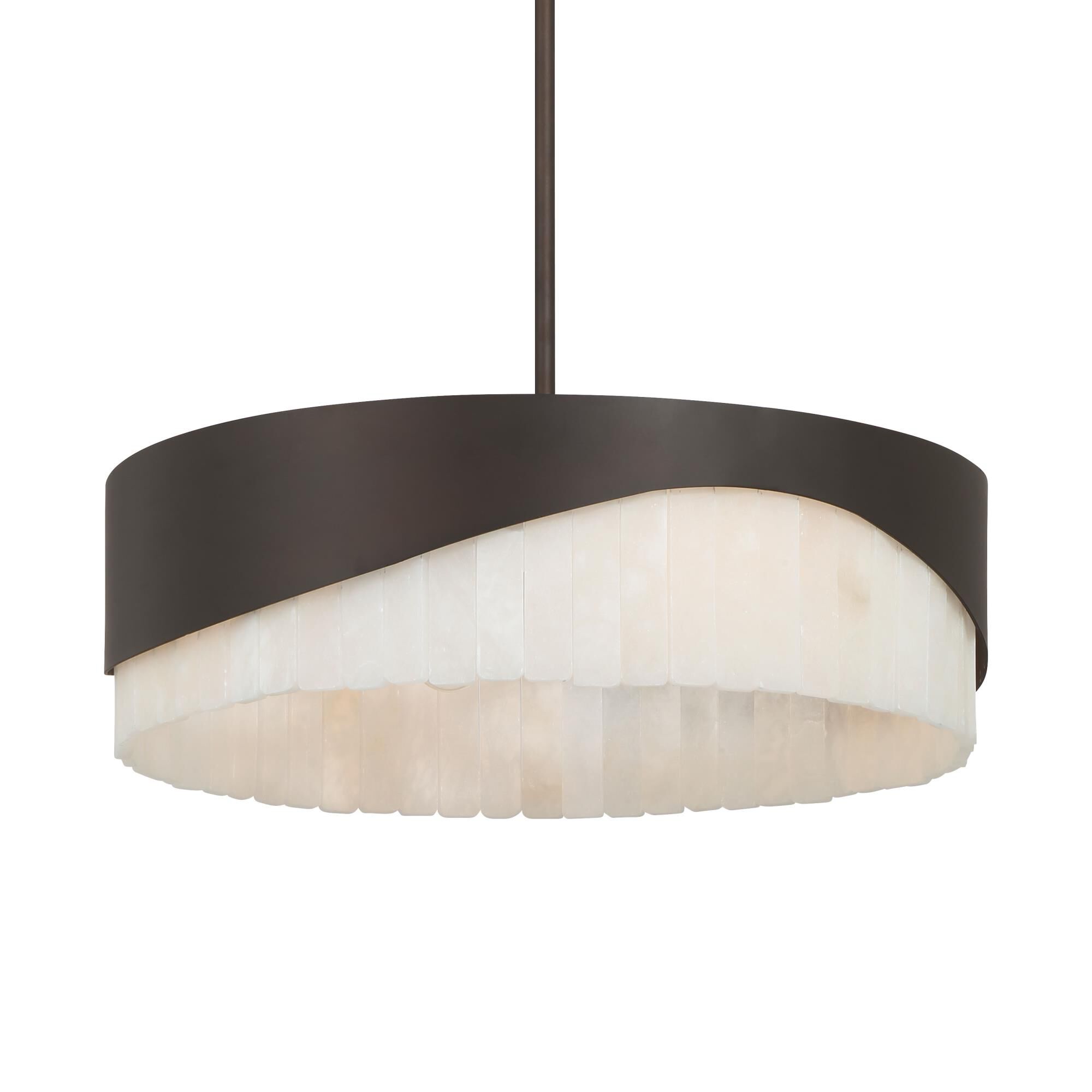 Shown in Dark Bronze finish and White glass and Alabaster Stone shade
