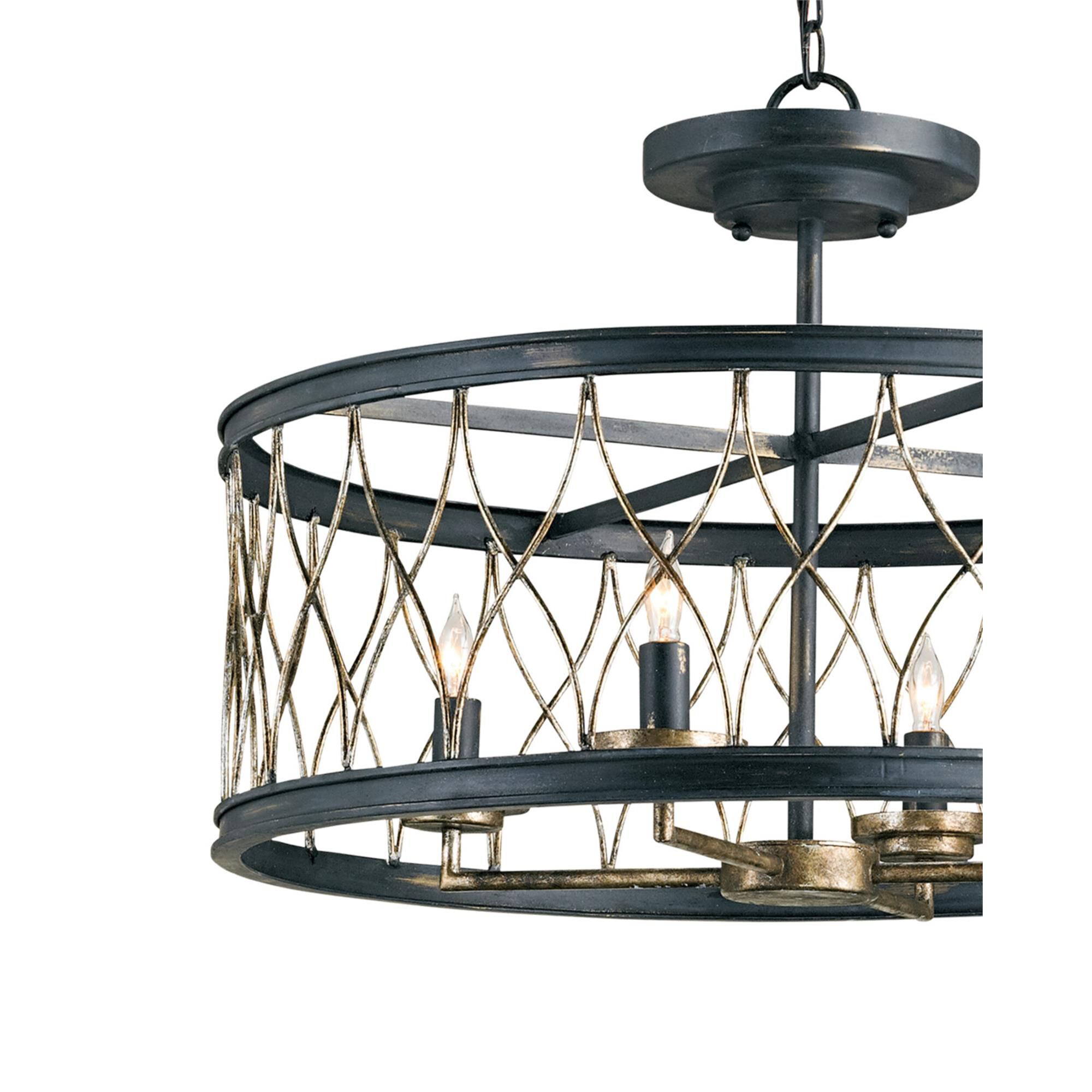 Crisscross 22 Inch 4 Light Semi Flush Mount,