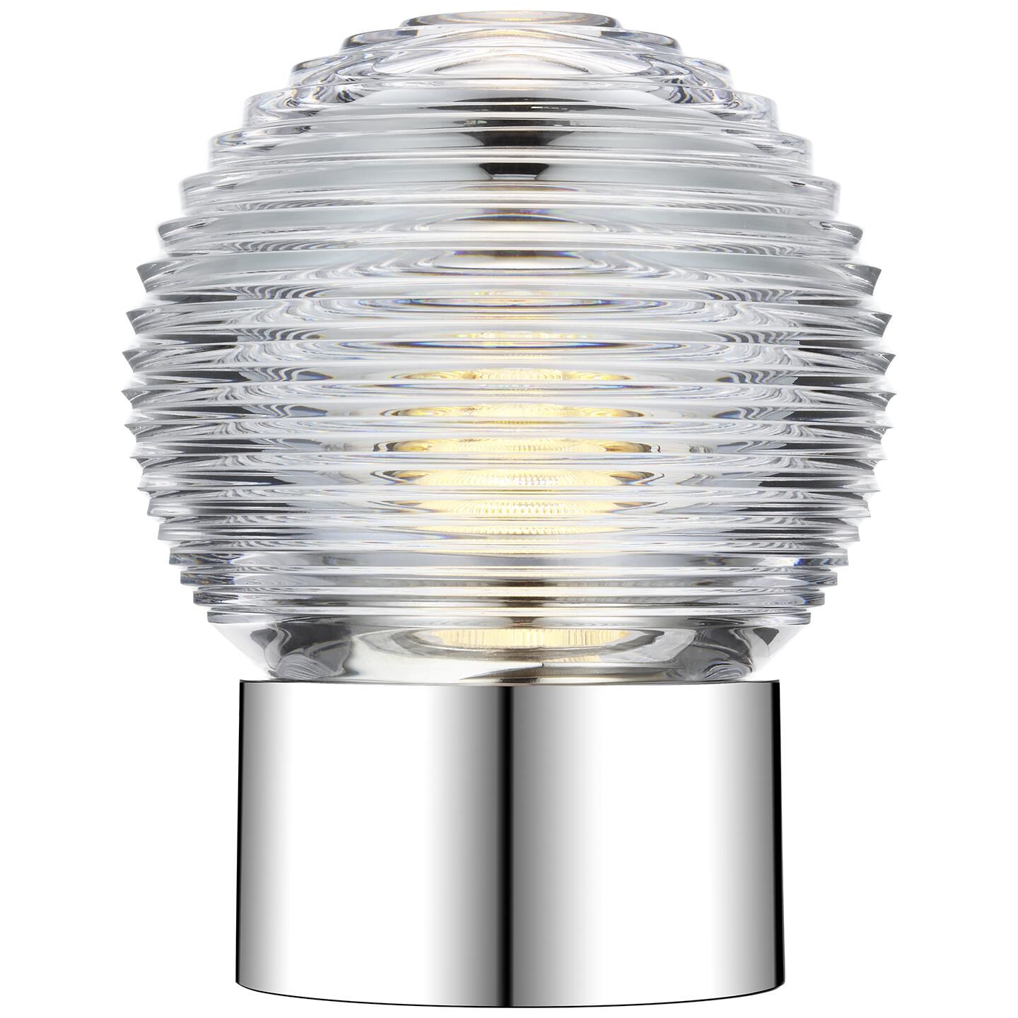 Shown in Polished Nickel finish and Clear crystal