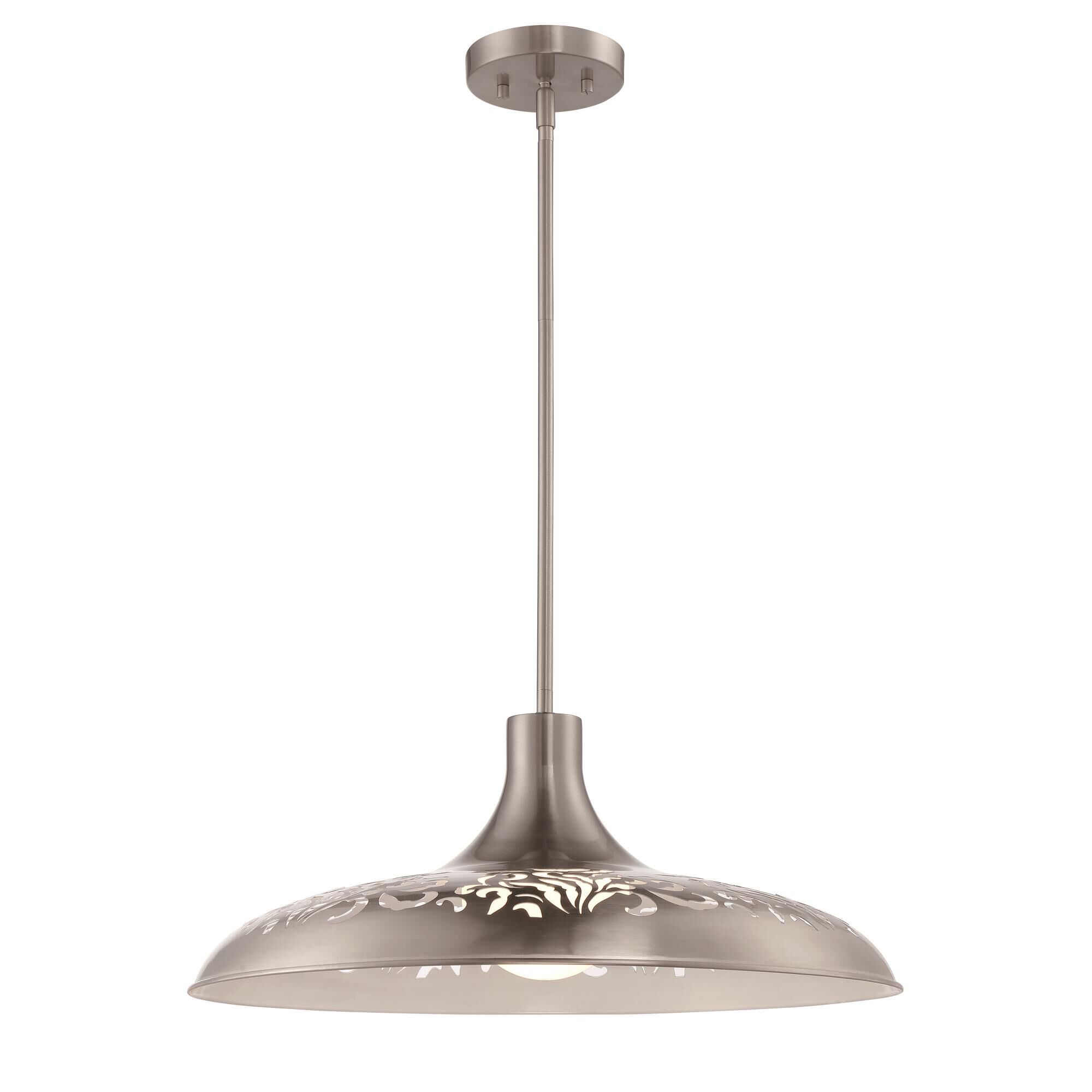 Shown in Brushed Polished Nickel finish and Brushed Polished Nickel glass and Steel shade