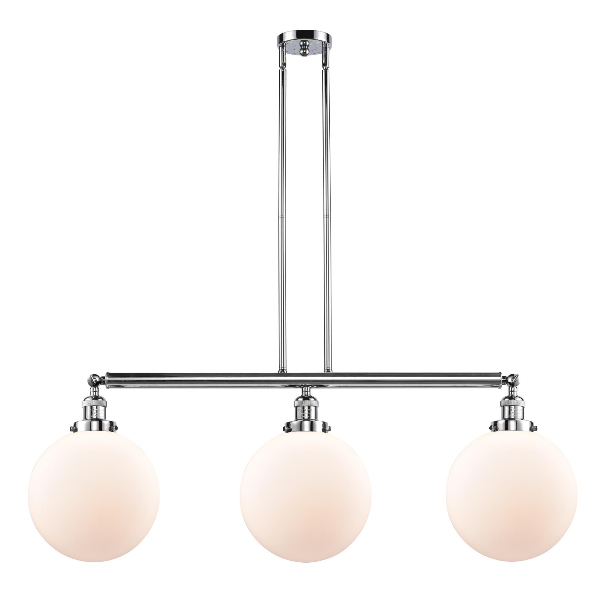 Shown in Polished Chrome finish and Matte White Cased Beacon glass