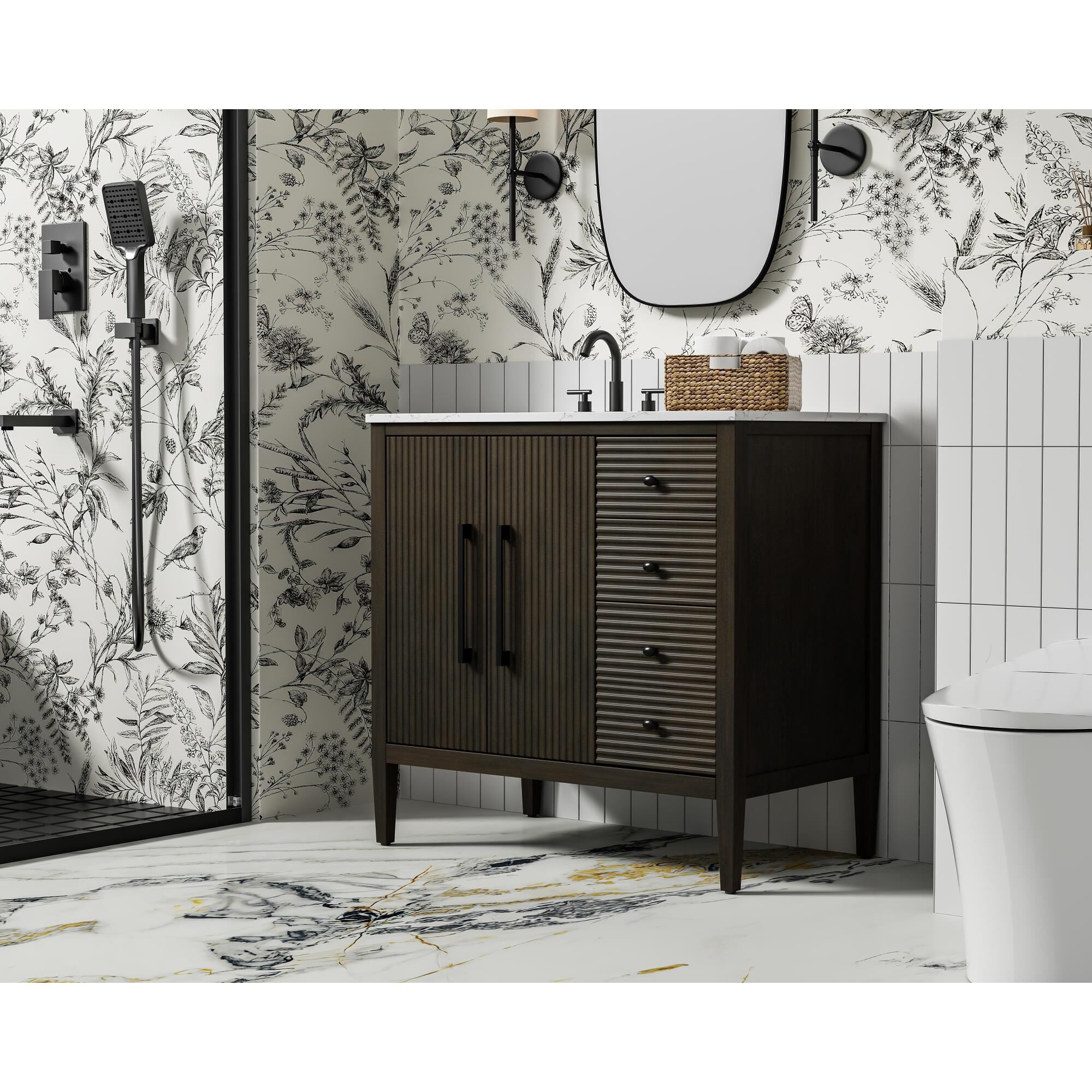 Shown in Chocolate Oak finish