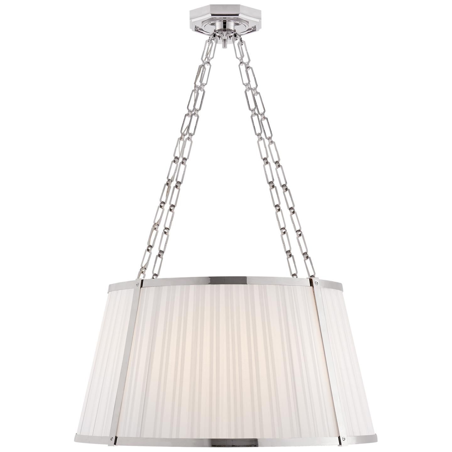 Shown in Polished Nickel finish and Pleated Silk shade