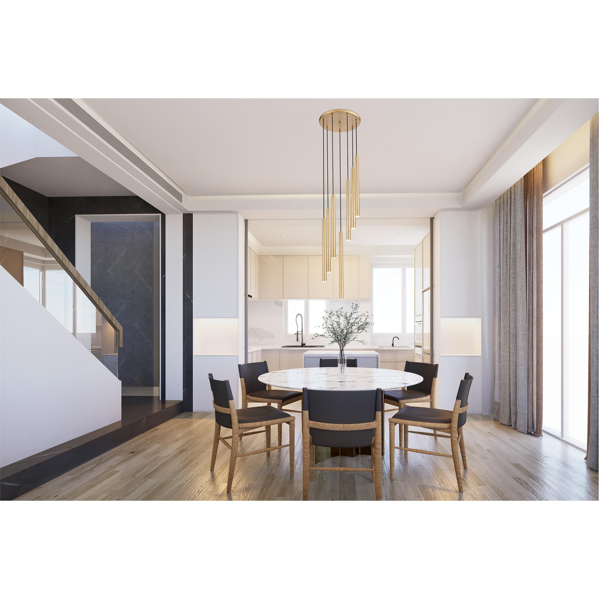Shown in Modern Gold finish and Modern Gold glass and Modern Gold shade
