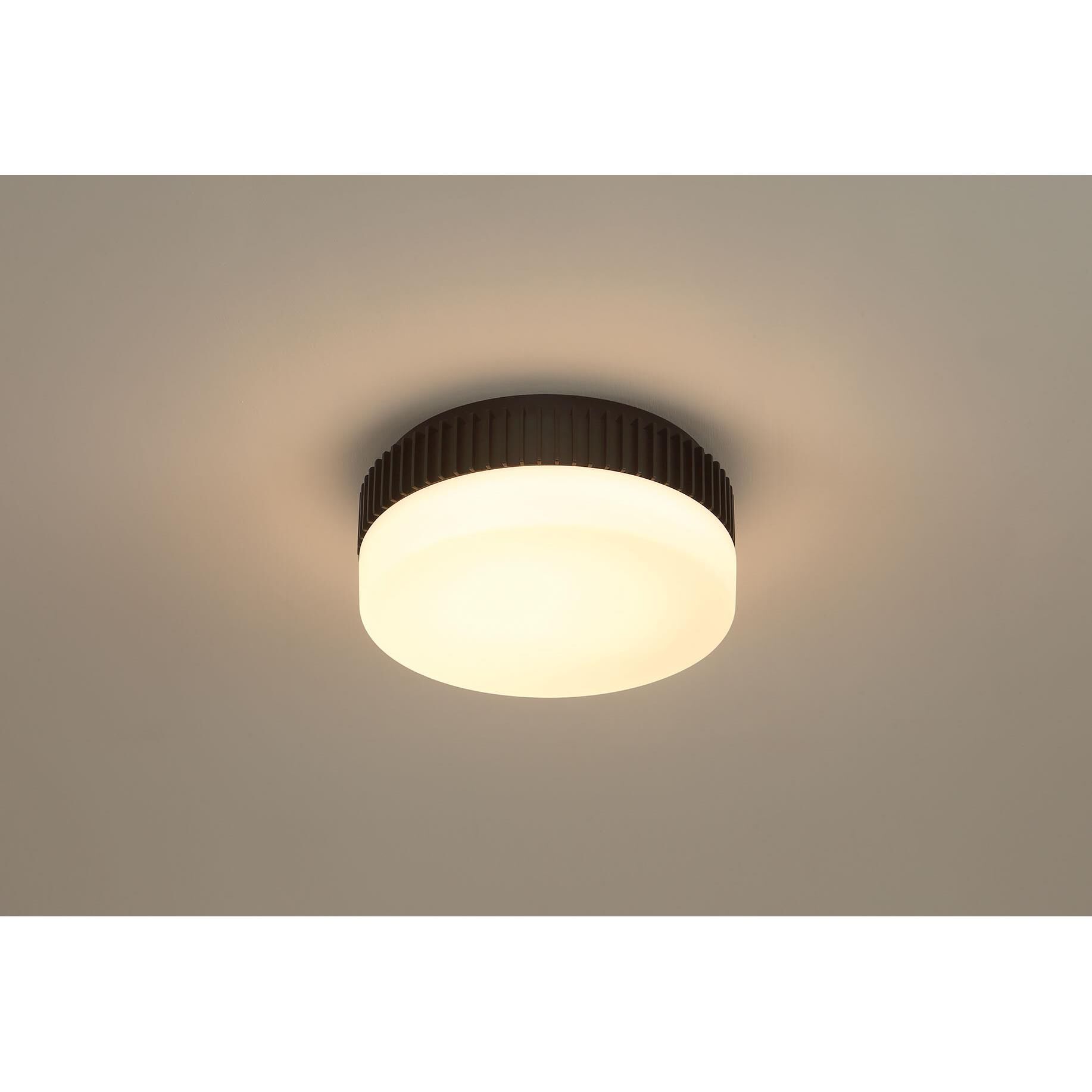 Shown in Matte Black finish and Opal Etched glass