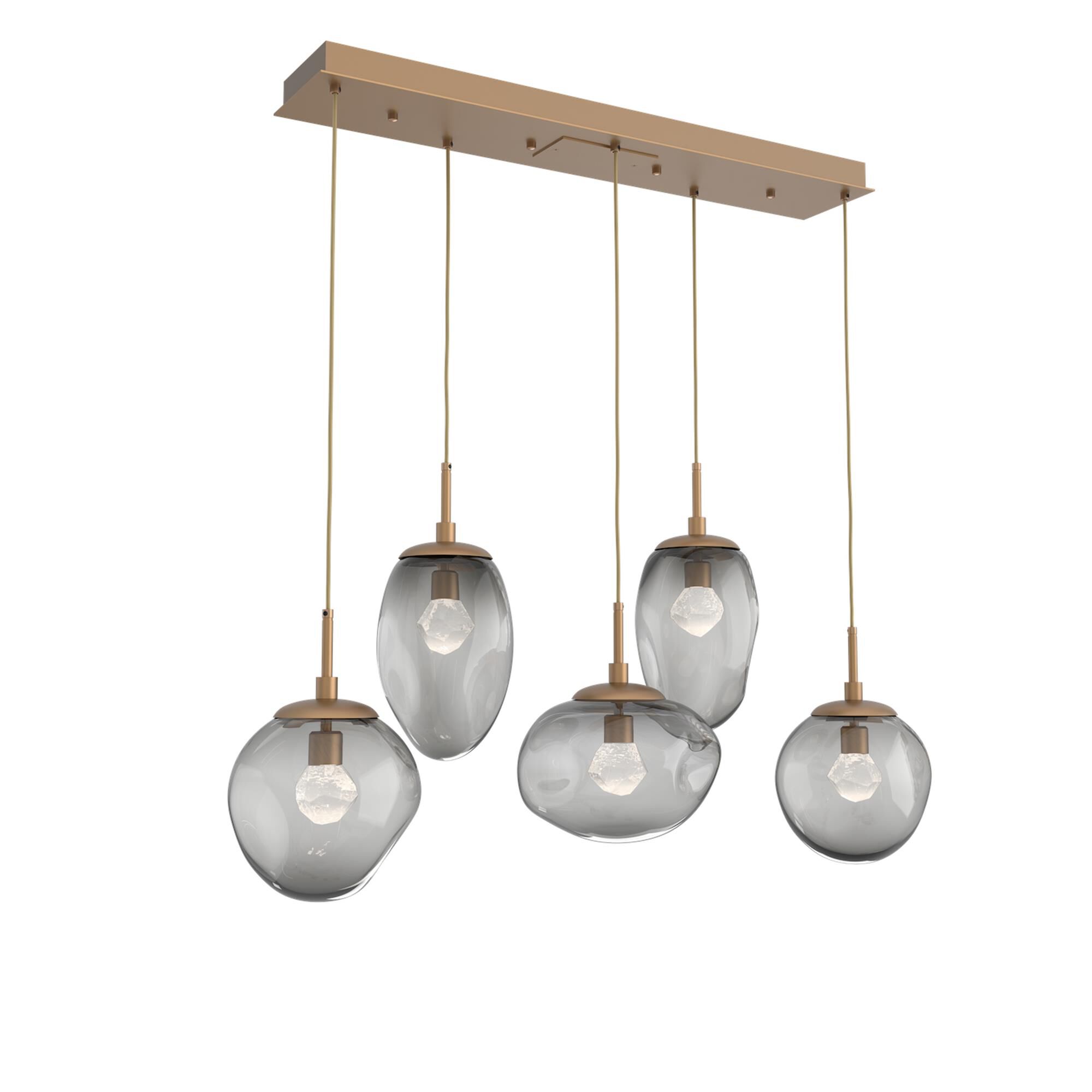 Shown in Novel Brass finish and Zircon Inner And Smoke Outer glass