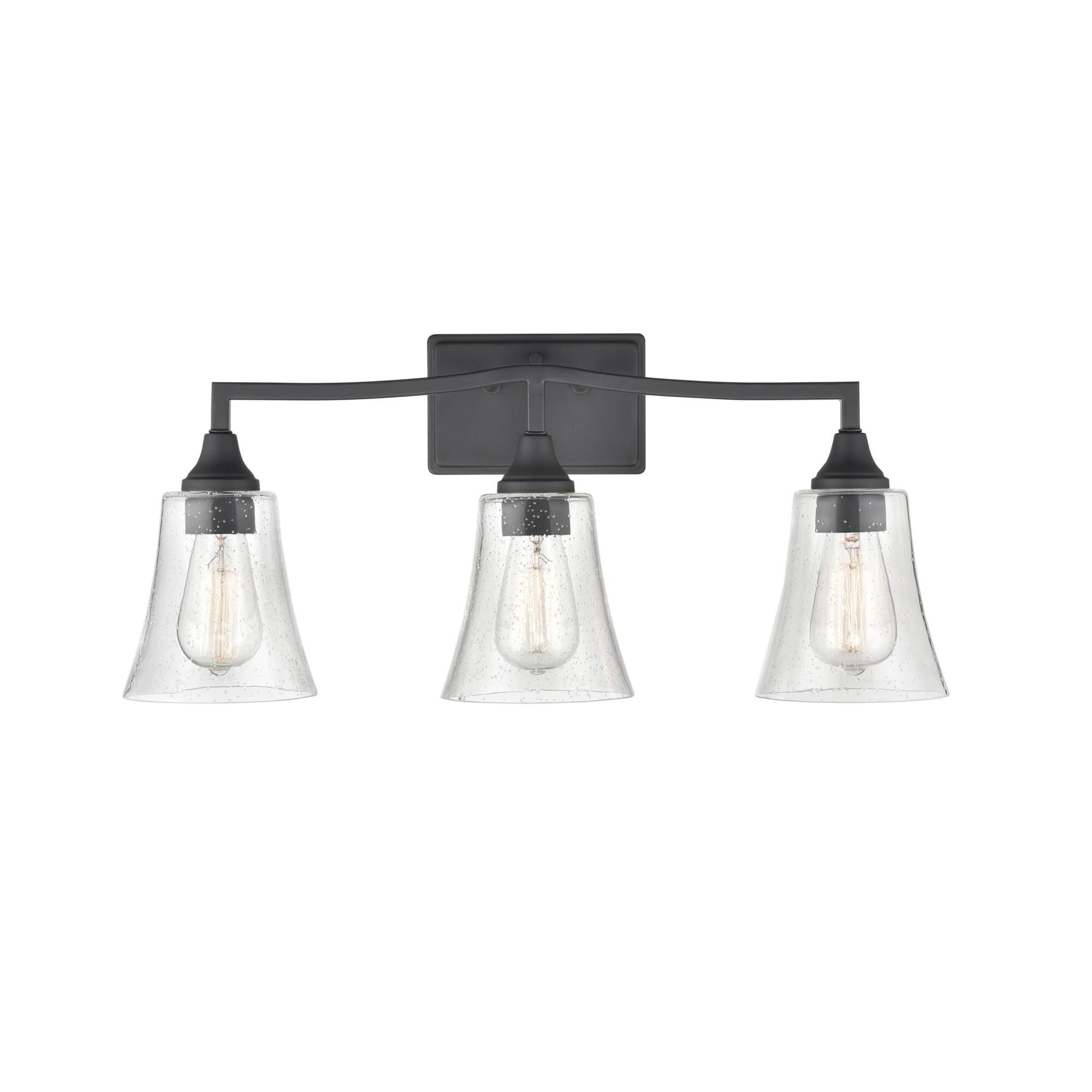 Shown in Matte Black finish and Clear Seeded glass