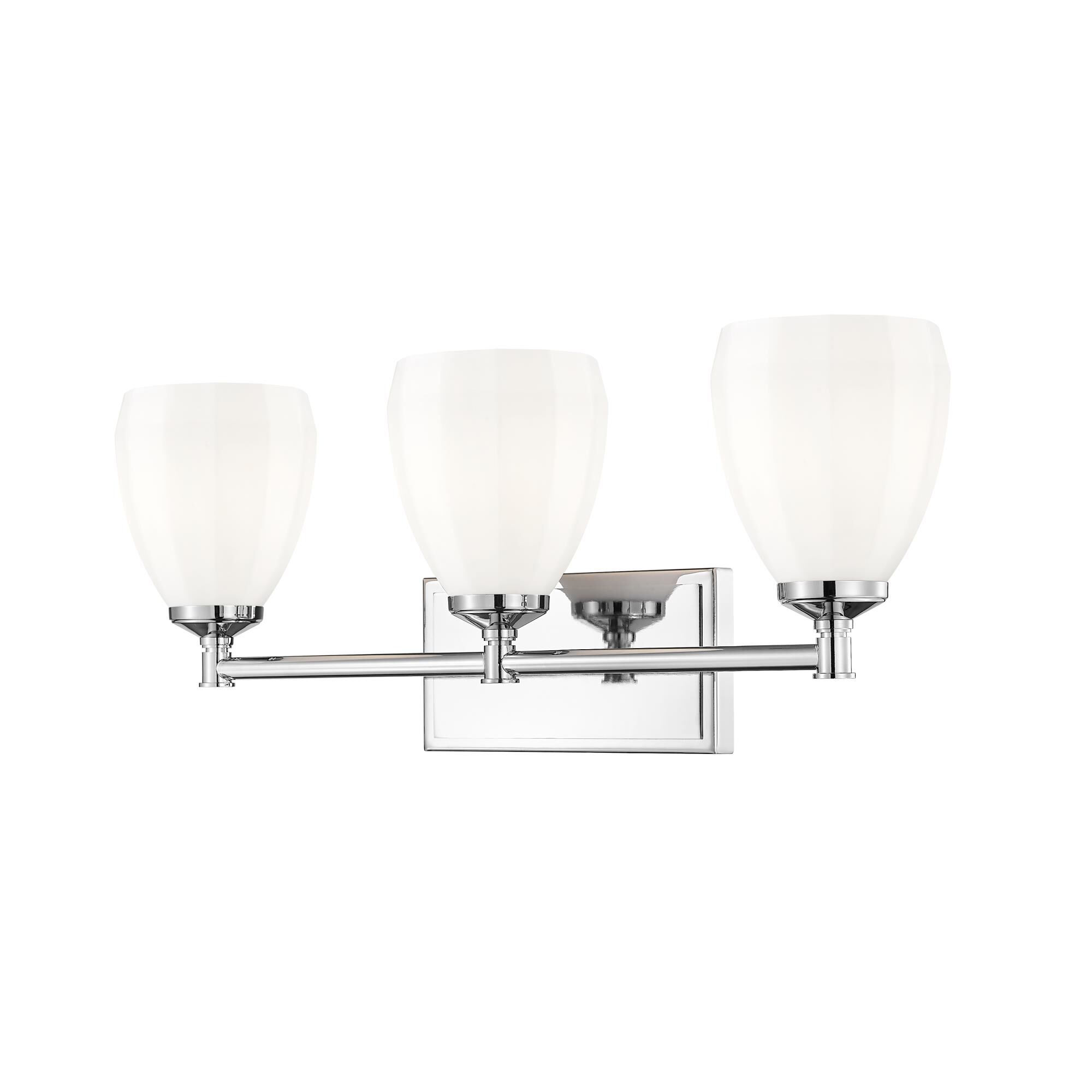 Shown in Chrome finish and Matte Opal glass and Matte Opal shade