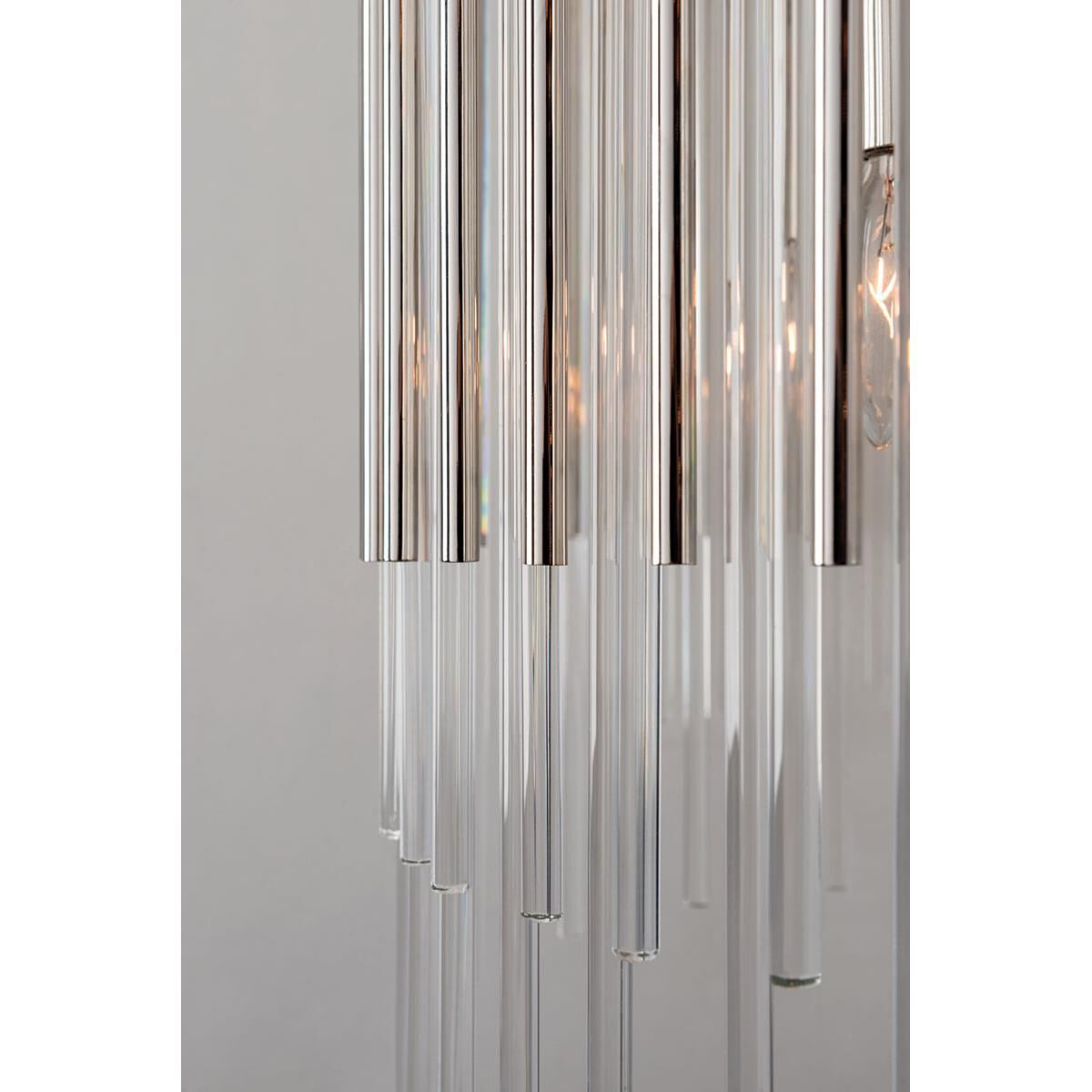 Shown in Polished Nickel finish and Clear glass