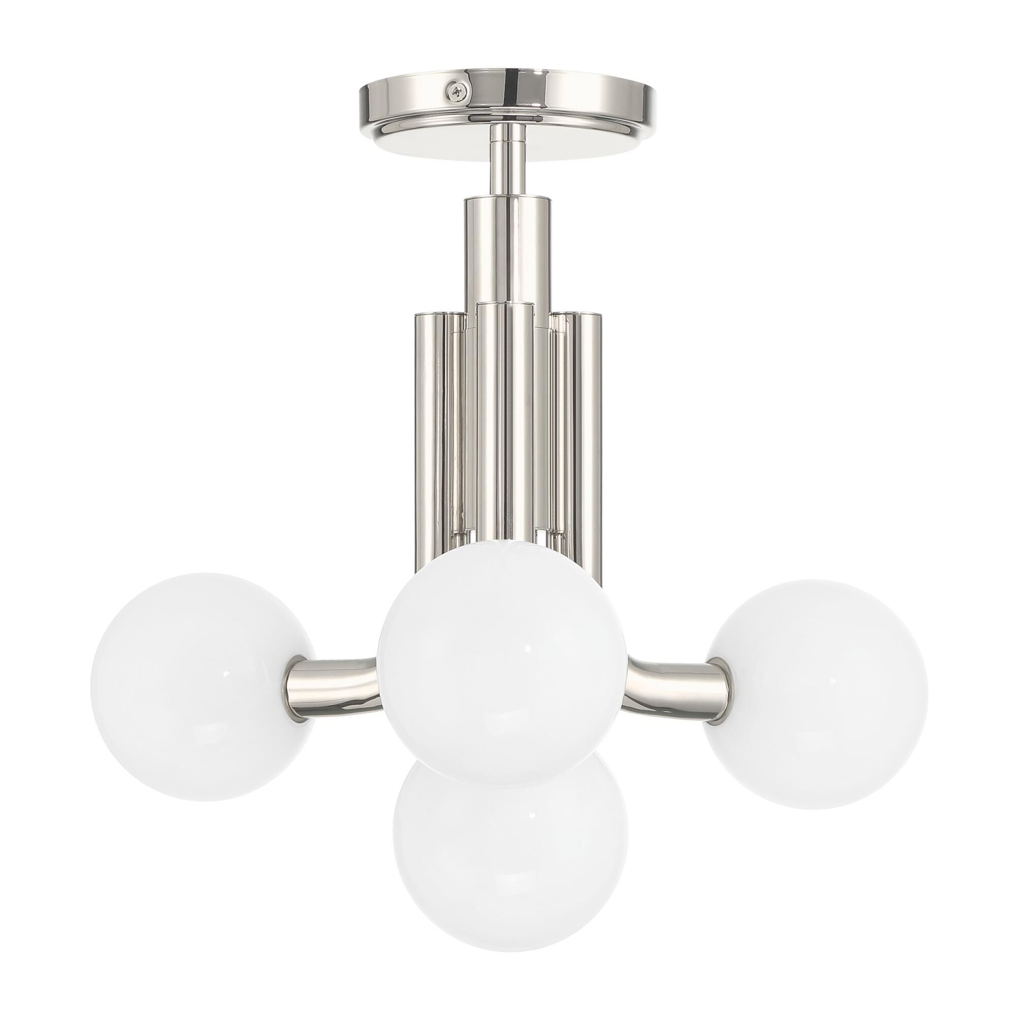 Shown in Polished Nickel finish and Opal glass