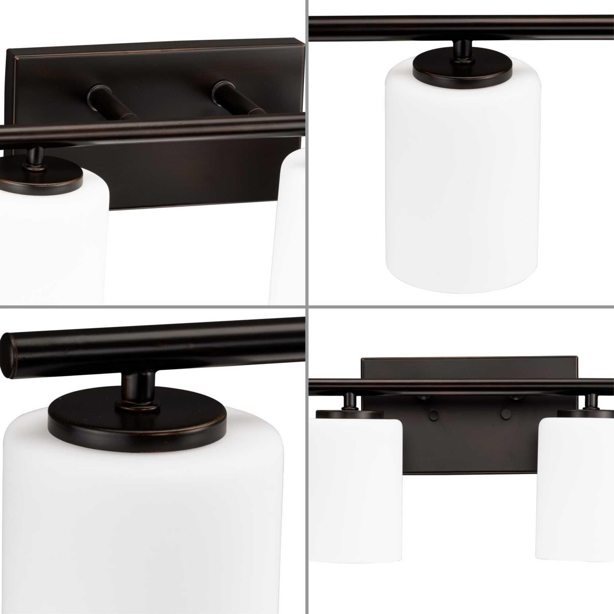 Shown in Antique Bronze finish and Etched White glass